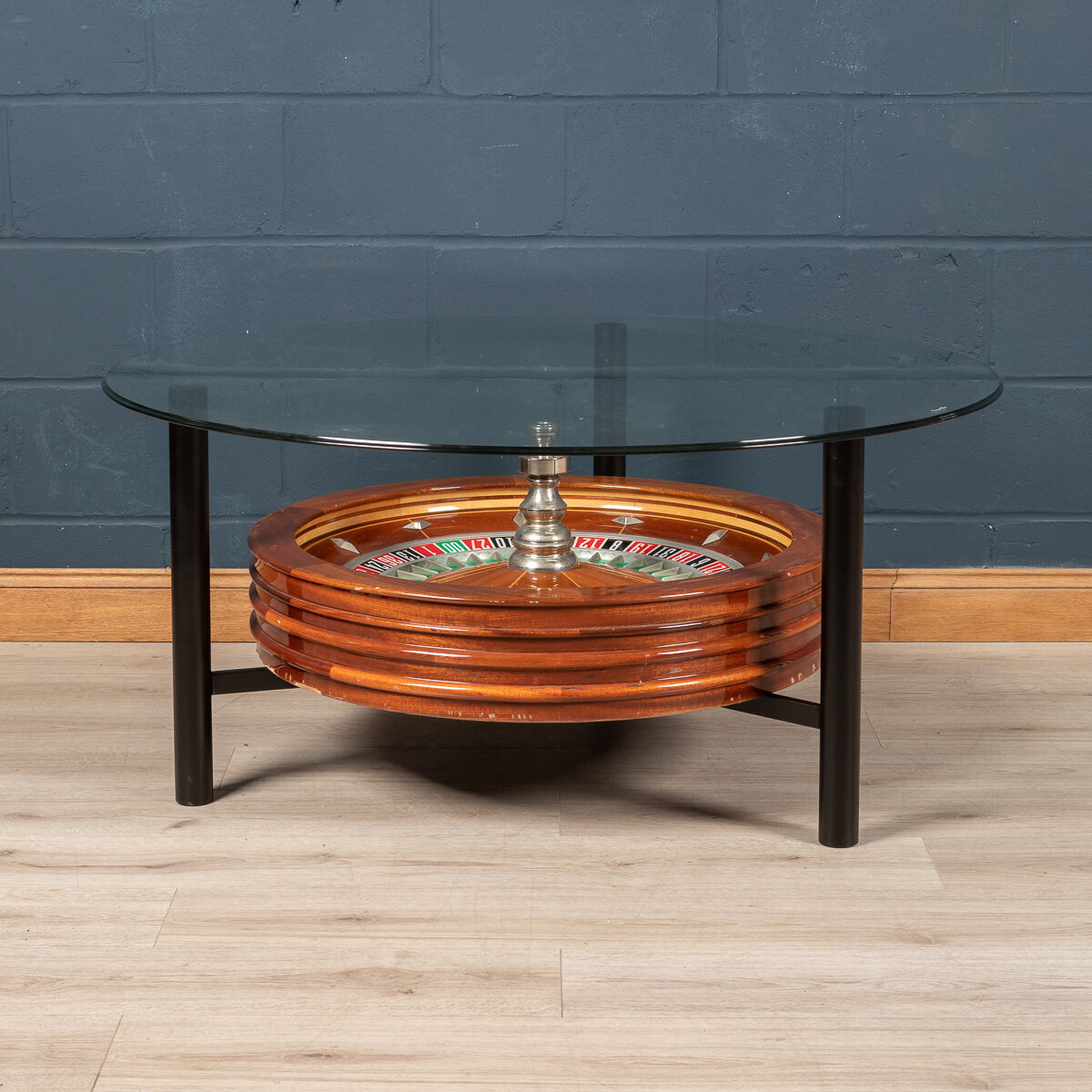 A novelty coffee table with a working roulette wheel, Italy, circa 1980