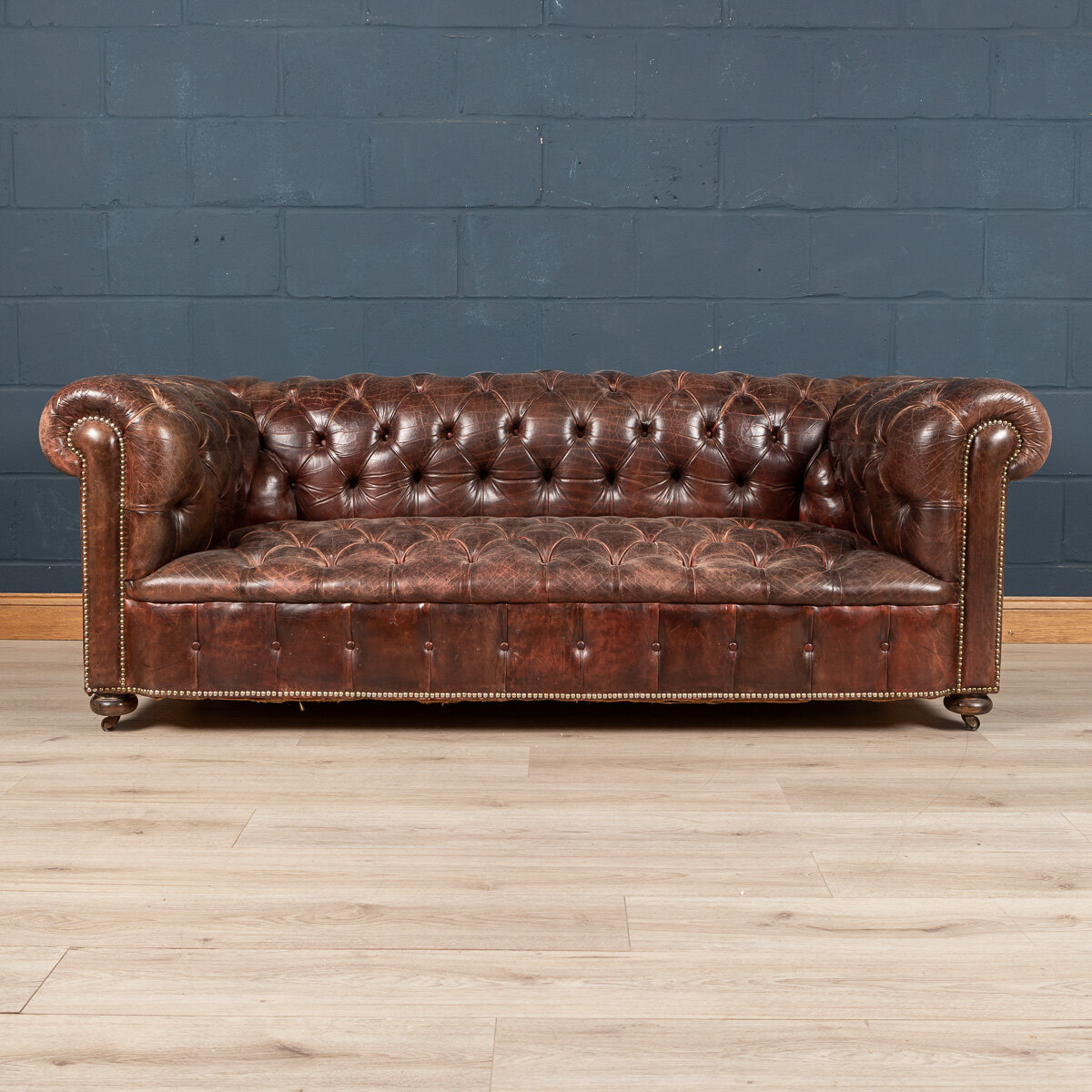 A leather Chesterfield sofa, England, early 20th century