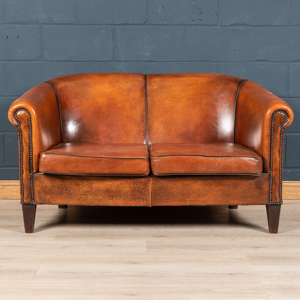 A sheepskin leather sofa, Holland, late 20th century