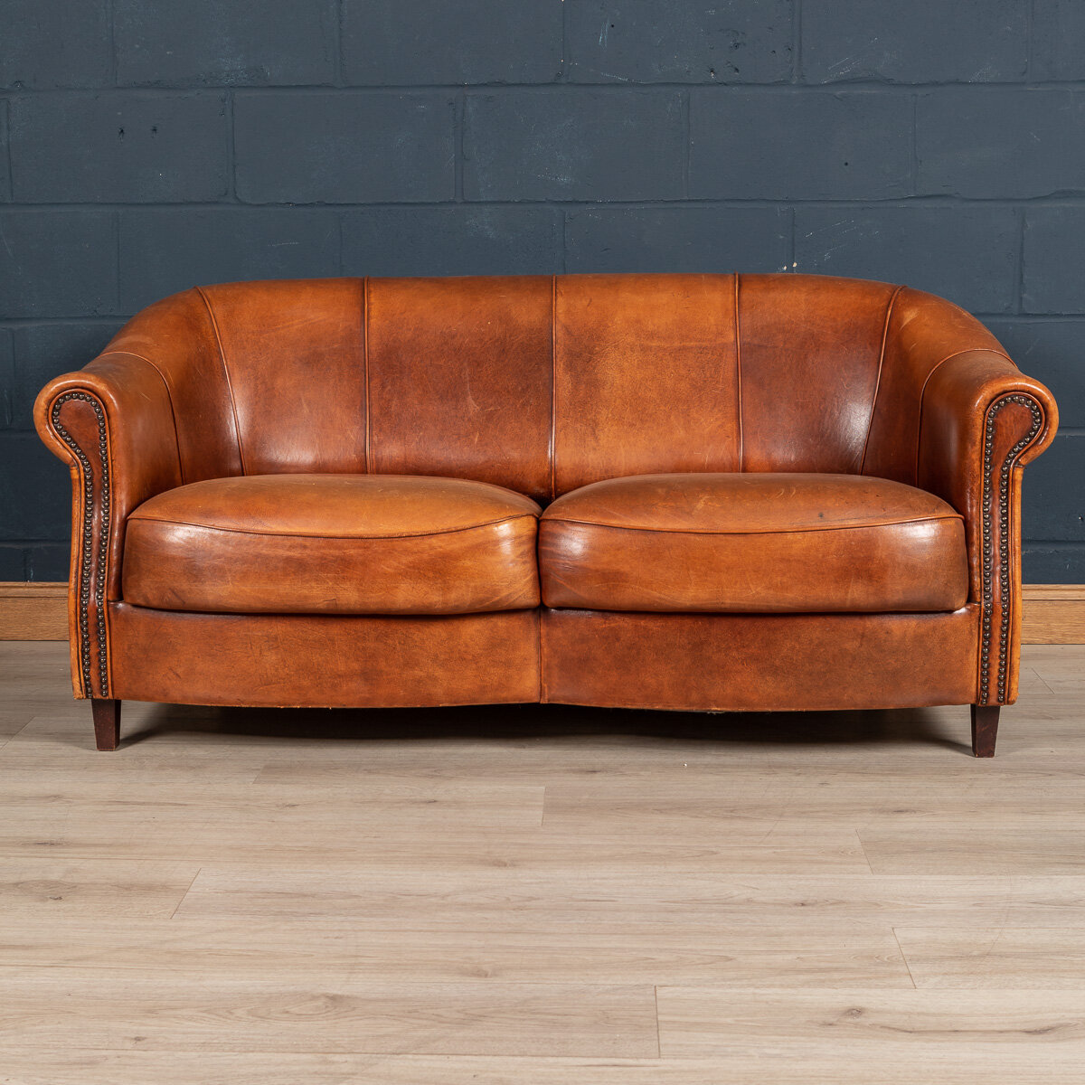 A sheepskin leather sofa, Holland, late 20th century