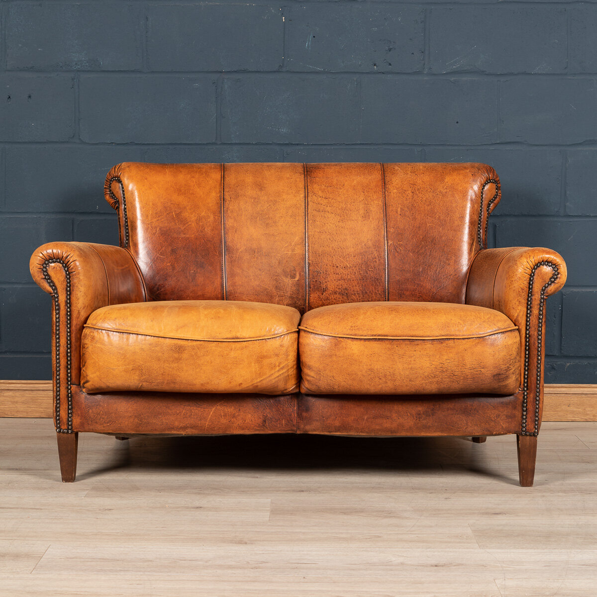 A sheepskin leather sofa, Holland, late 20th century