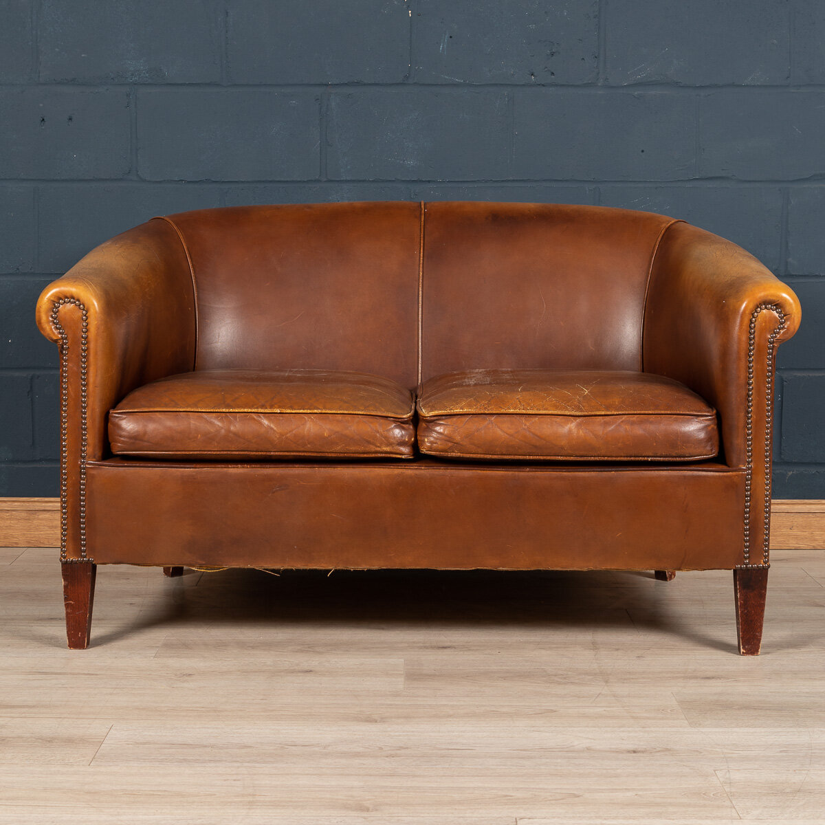A sheepskin leather sofa, Holland, late 20th century