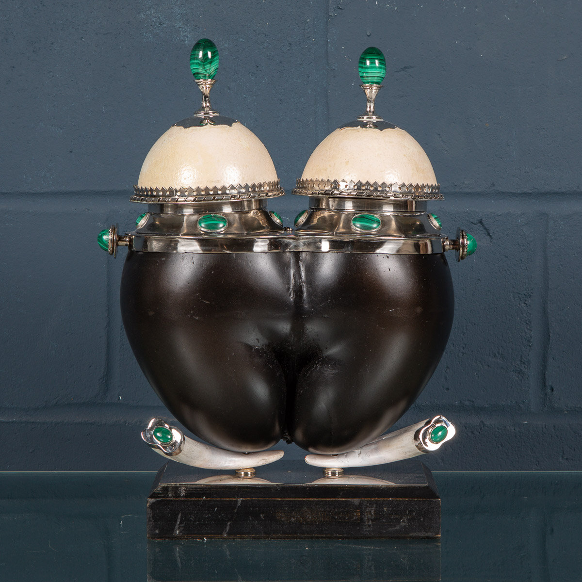A rare and unusual coco de mer nut made by Anthony Redmile, London, circa 1970