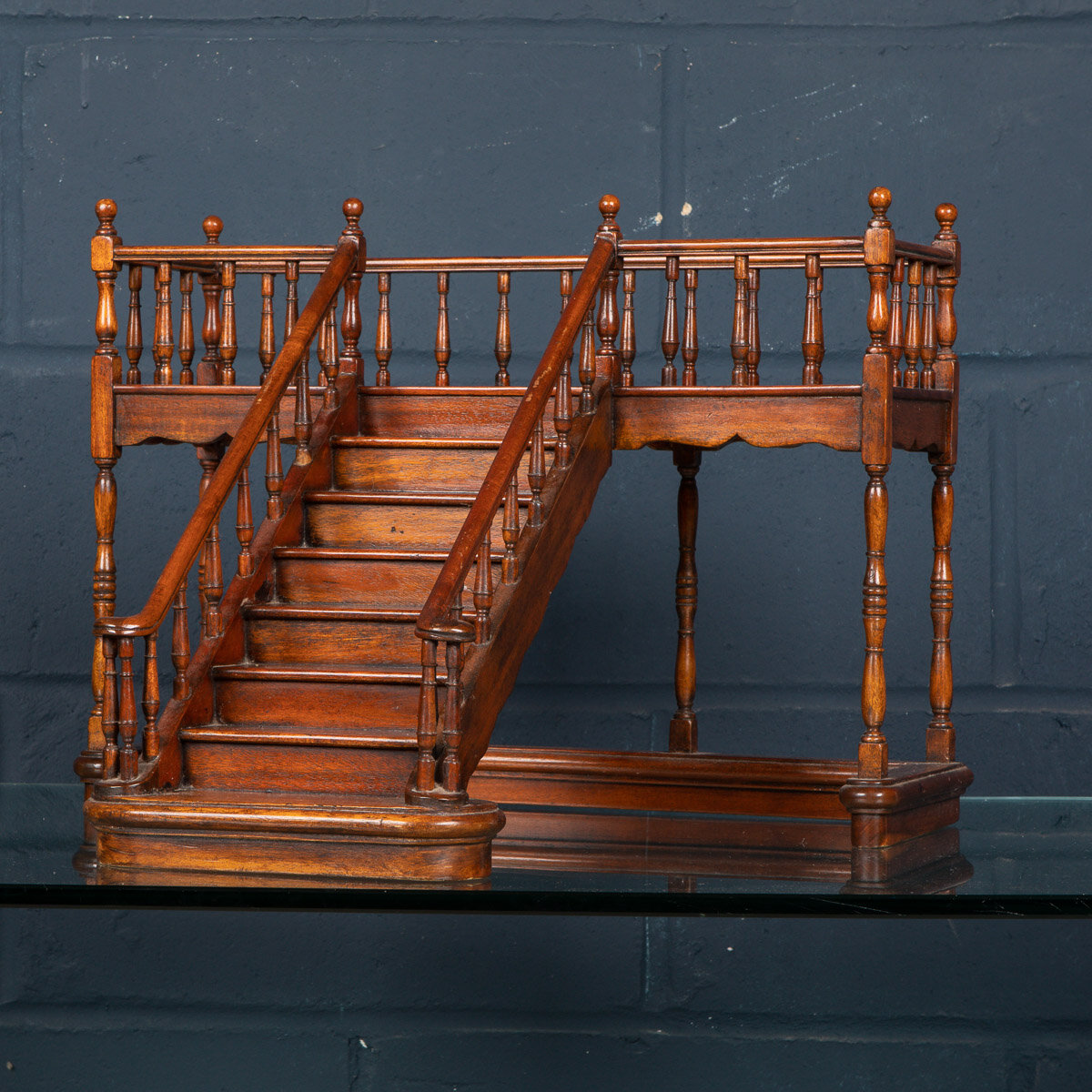 A Georgian model mahogany stairway, England, circa 1840