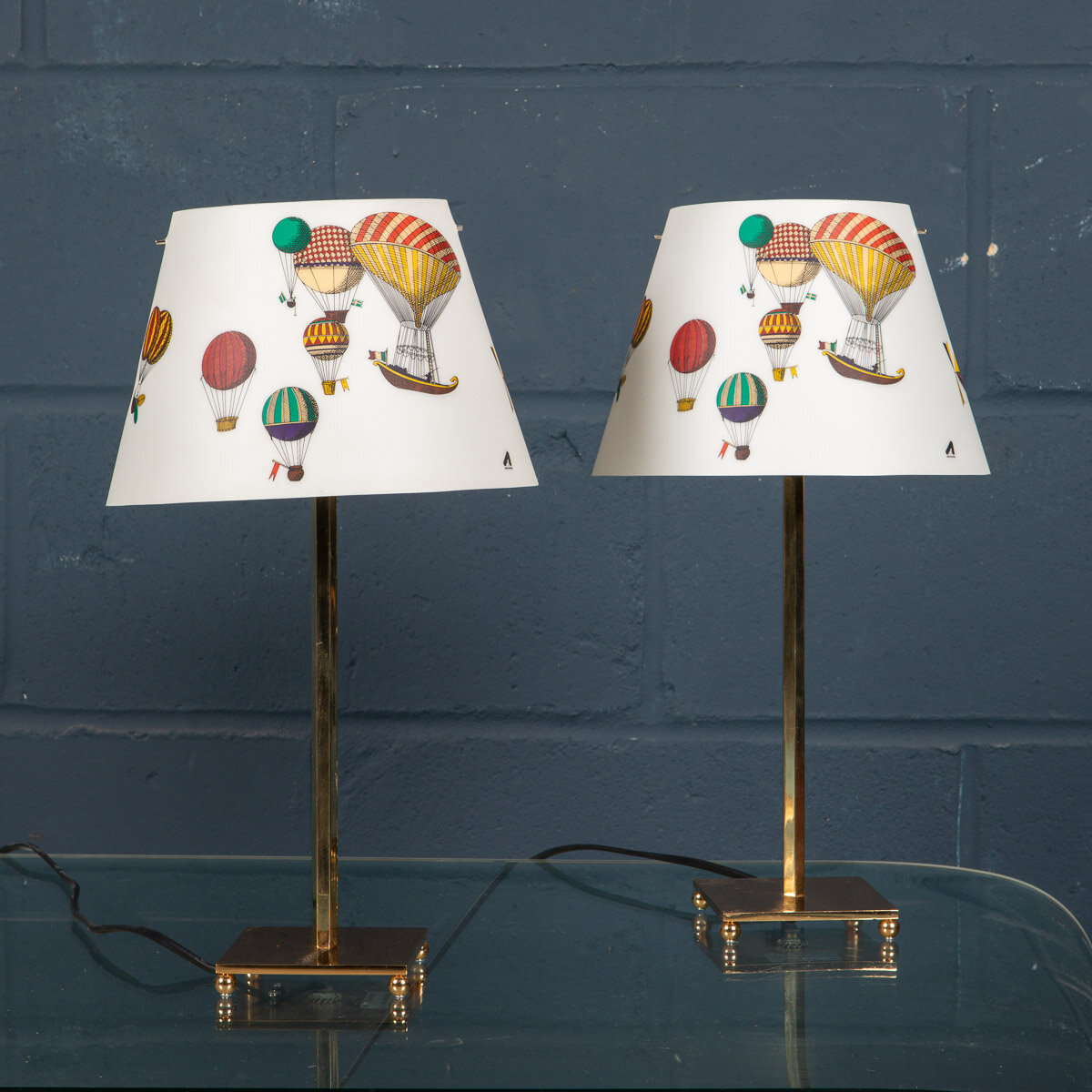 A pair of side lamps by Fornasetti, Italy, late 20th century