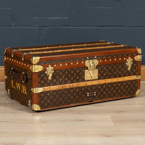 Antique Early 20th Century Louis Vuitton Monogram Haute Courier or Steamer  Trunk