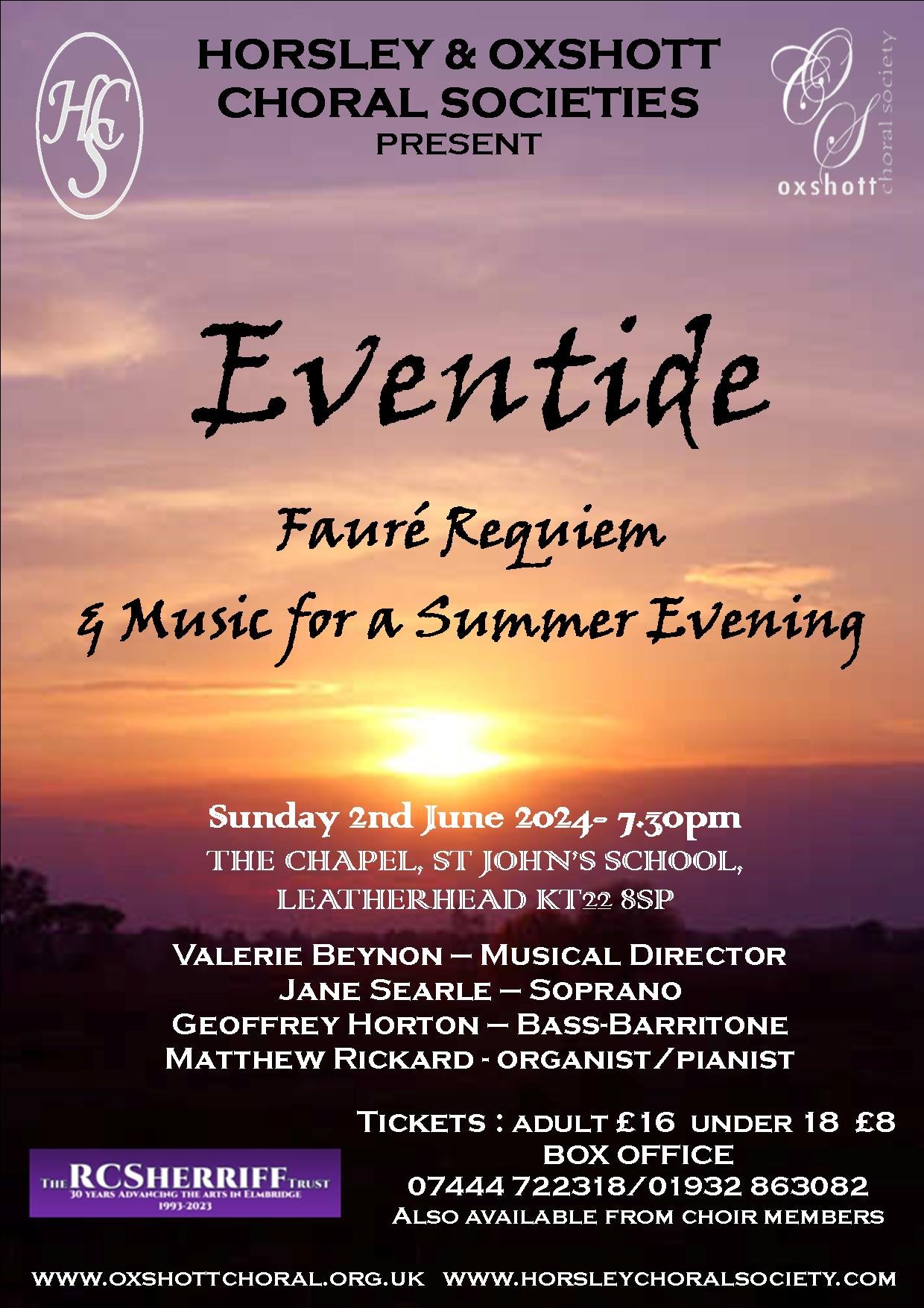 Our friends at Horsley Choral Society have a lovely concert coming up on 2nd June. Tickets are available by calling 07444 722318. You may recognise the accompanist as our very own Matthew Rickard Do go and support them if you can. #localmusic