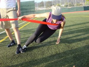 Dryland training with Mary Wong of Speedskate Training .