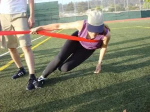 Dryland training with Mary Wong of Speedskate Training.