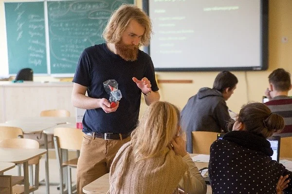 Jēkabs in his classroom. Photo: liepājniekiem.lv