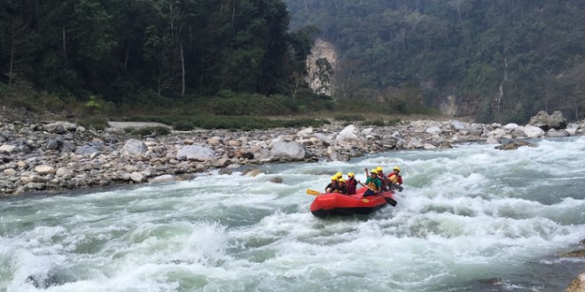 LEVEL 2-CLASS II RAPIDS: Easy rapids, waves up to three feet tall that are readily seen, and wide channels that can be discovered without scouting. Some maneuvering is required during this little rock and roll.