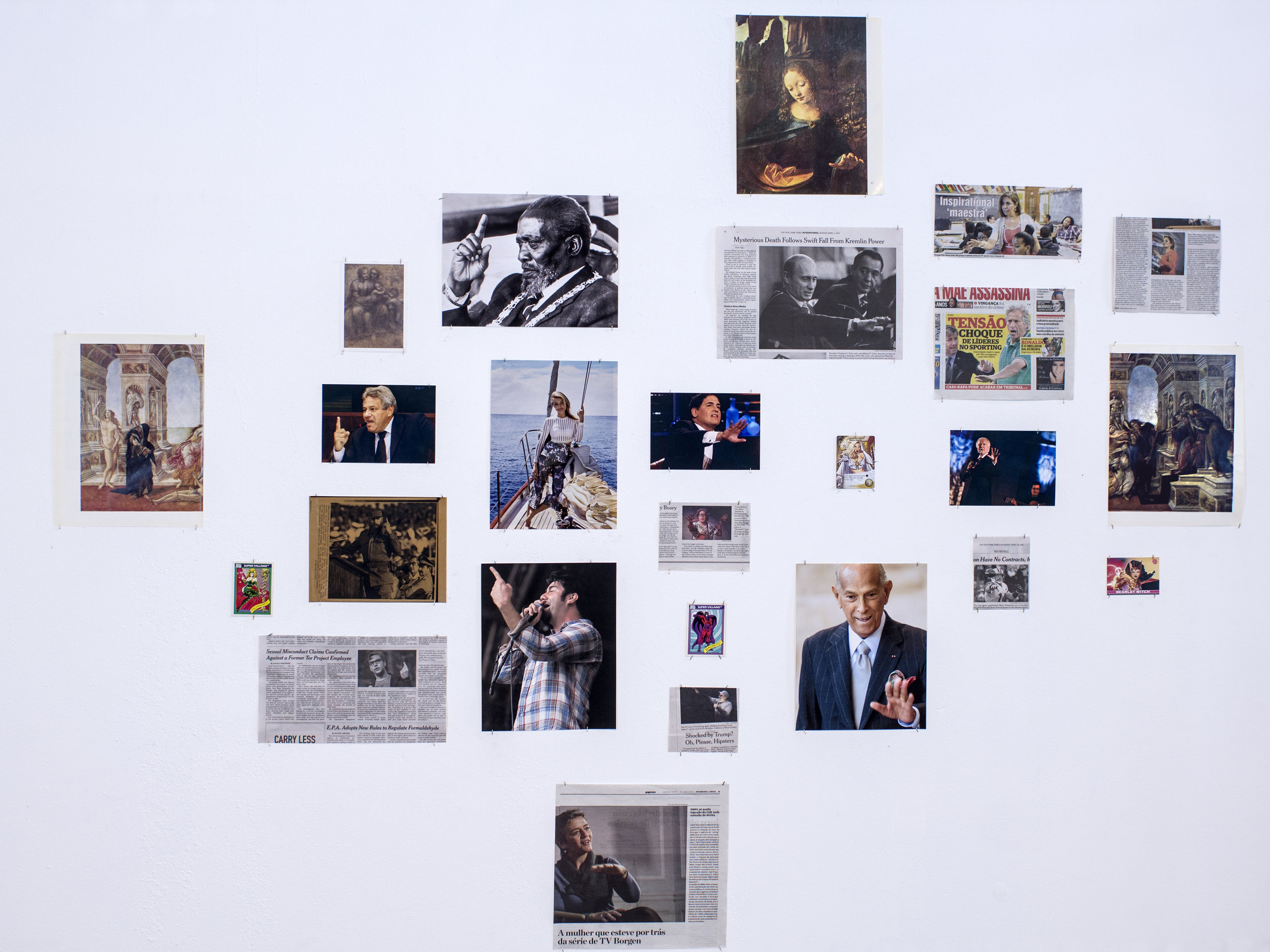 "The (New) School of Athens (after Raphael)" installation view Exhibited during a residency with Roundabout LX in Lisbon Portugal during the summer of 2016. Mixed media Dimensions variable