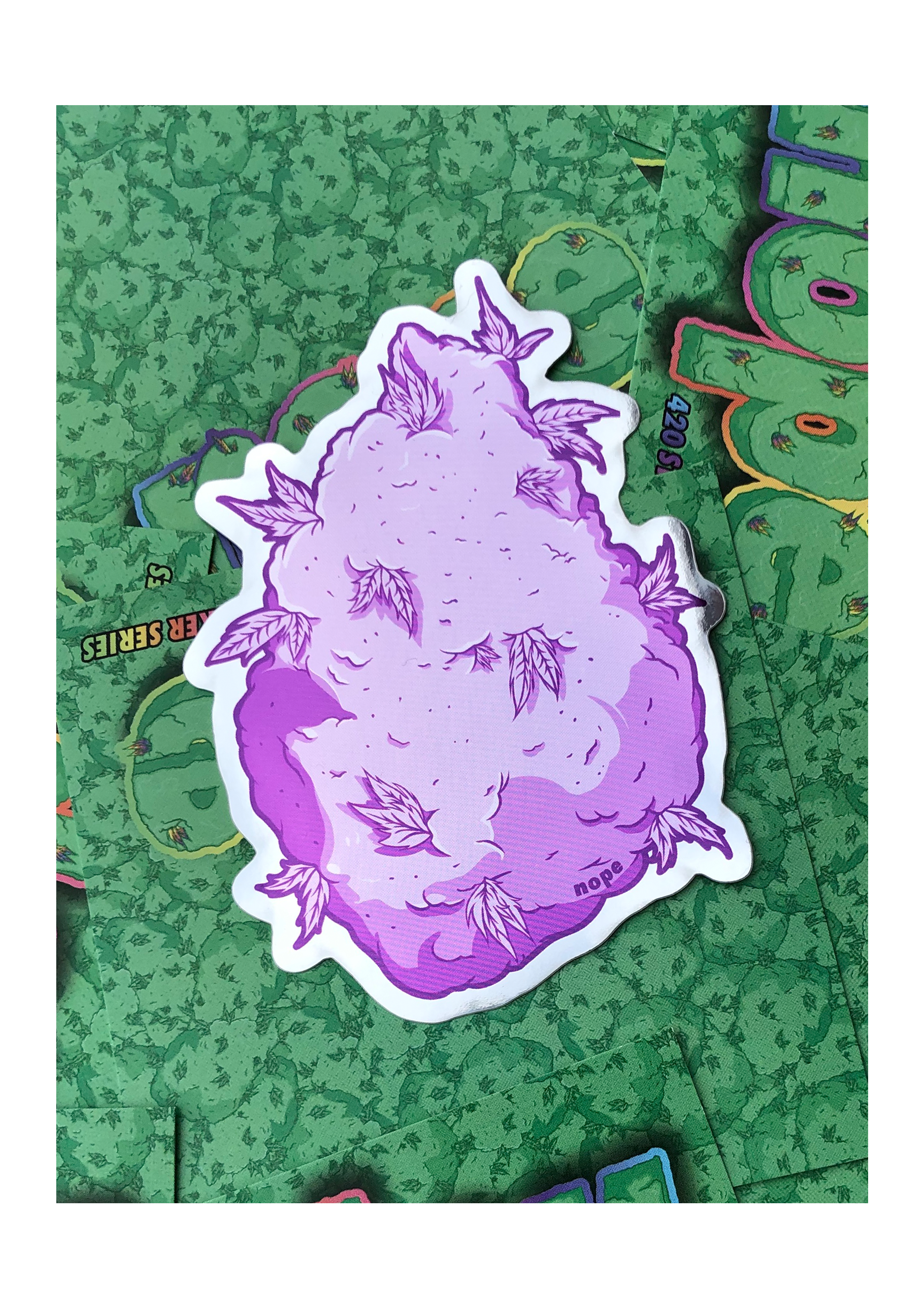 weed mirror sticker