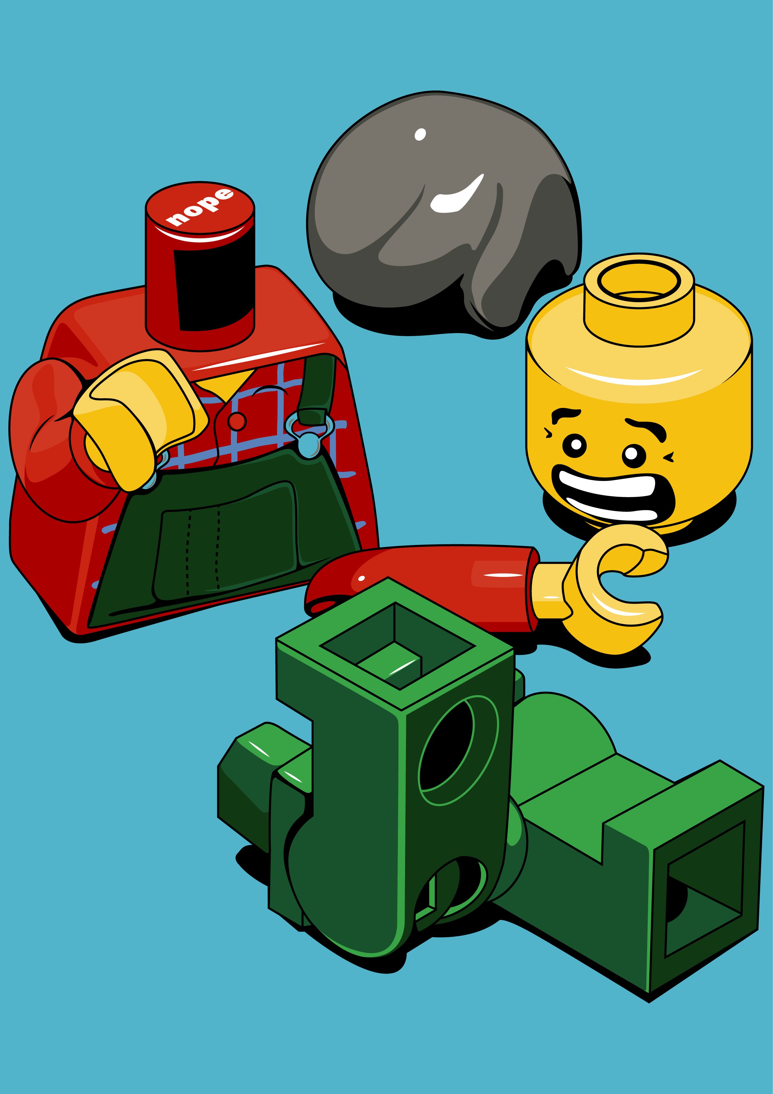 Lego Mini figure Fine Art illustration orignial artwork