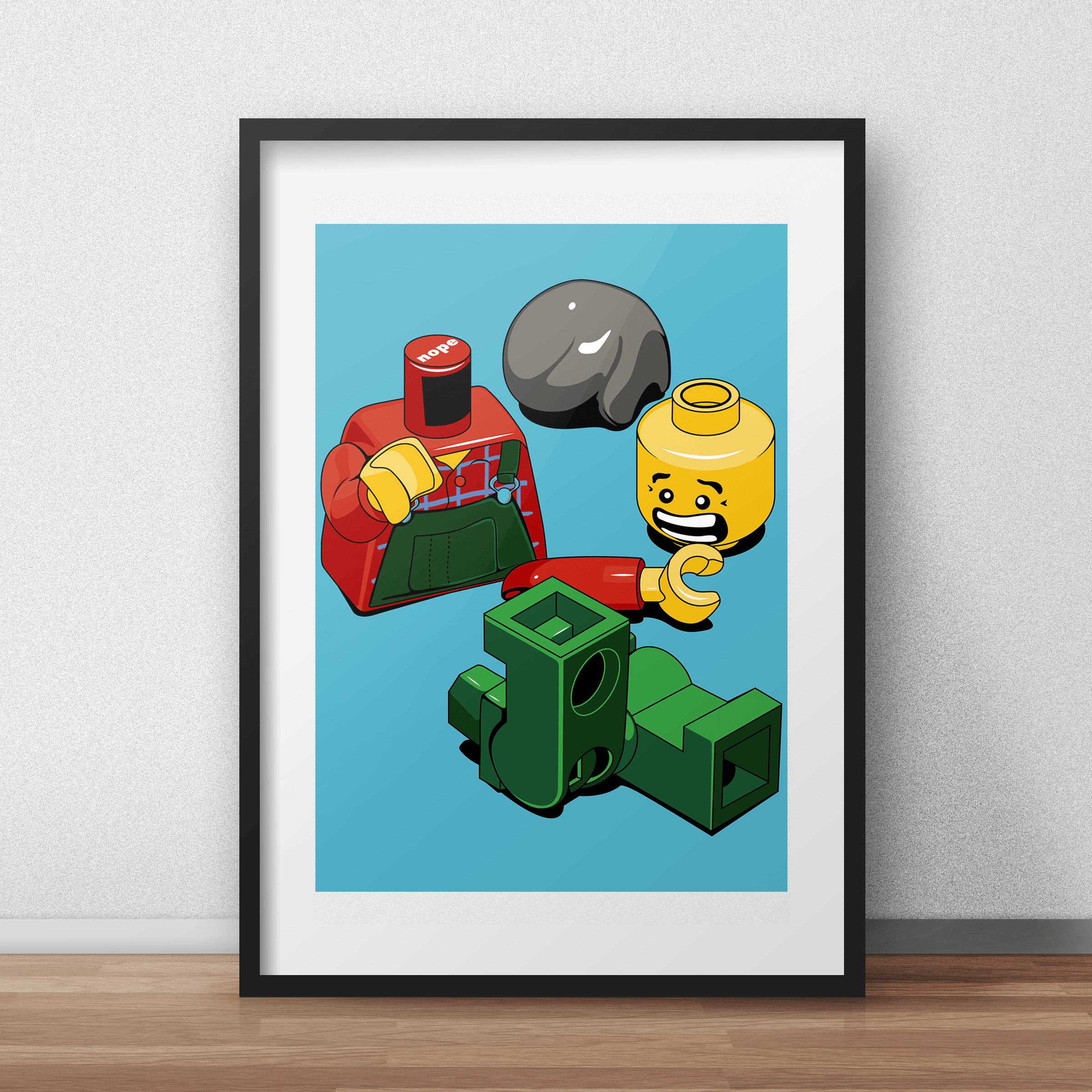 Lego Mini figure Fine Art illustration in frame