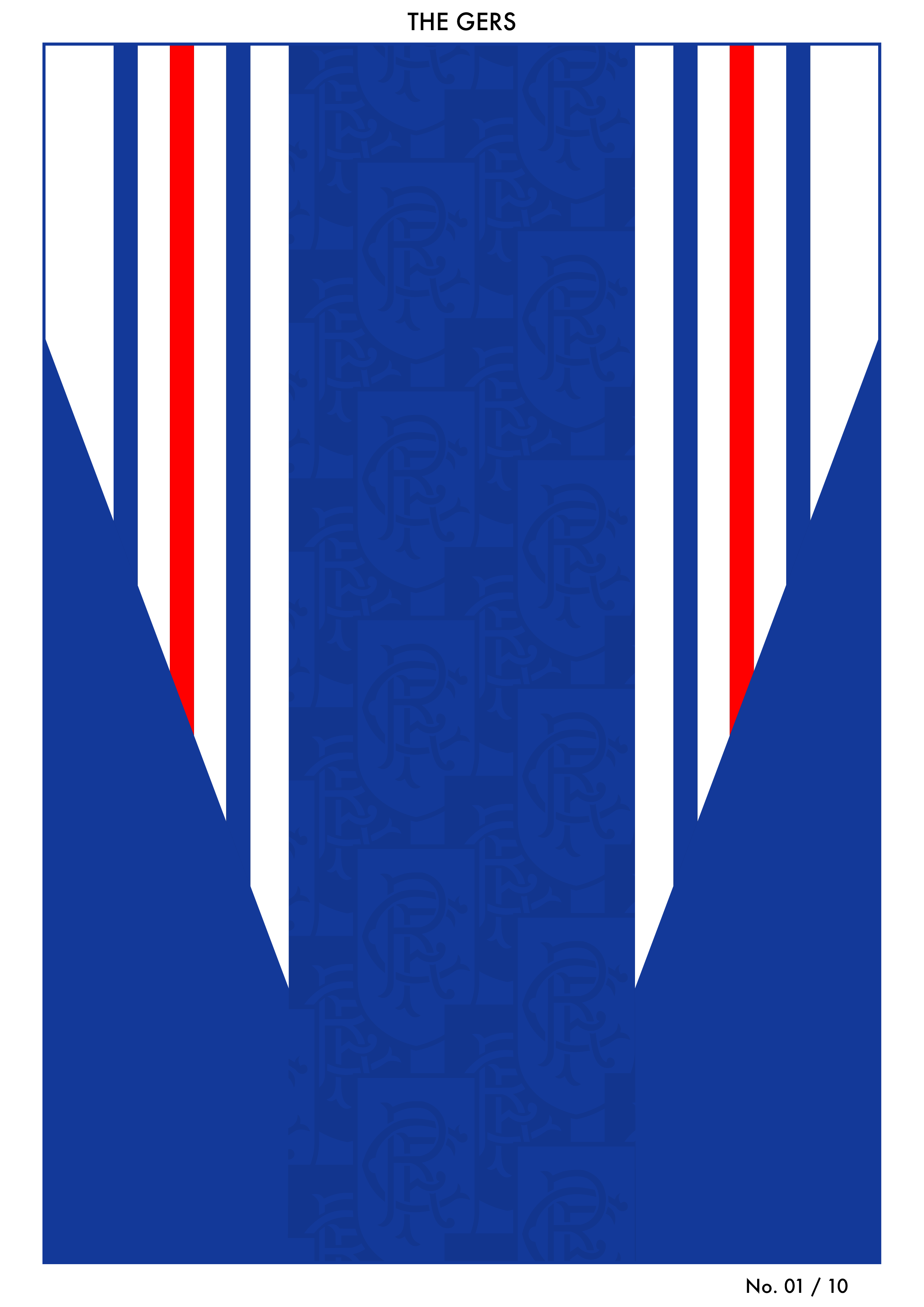 Glasgow Rangers 1996 Home Football Shirt Print Design