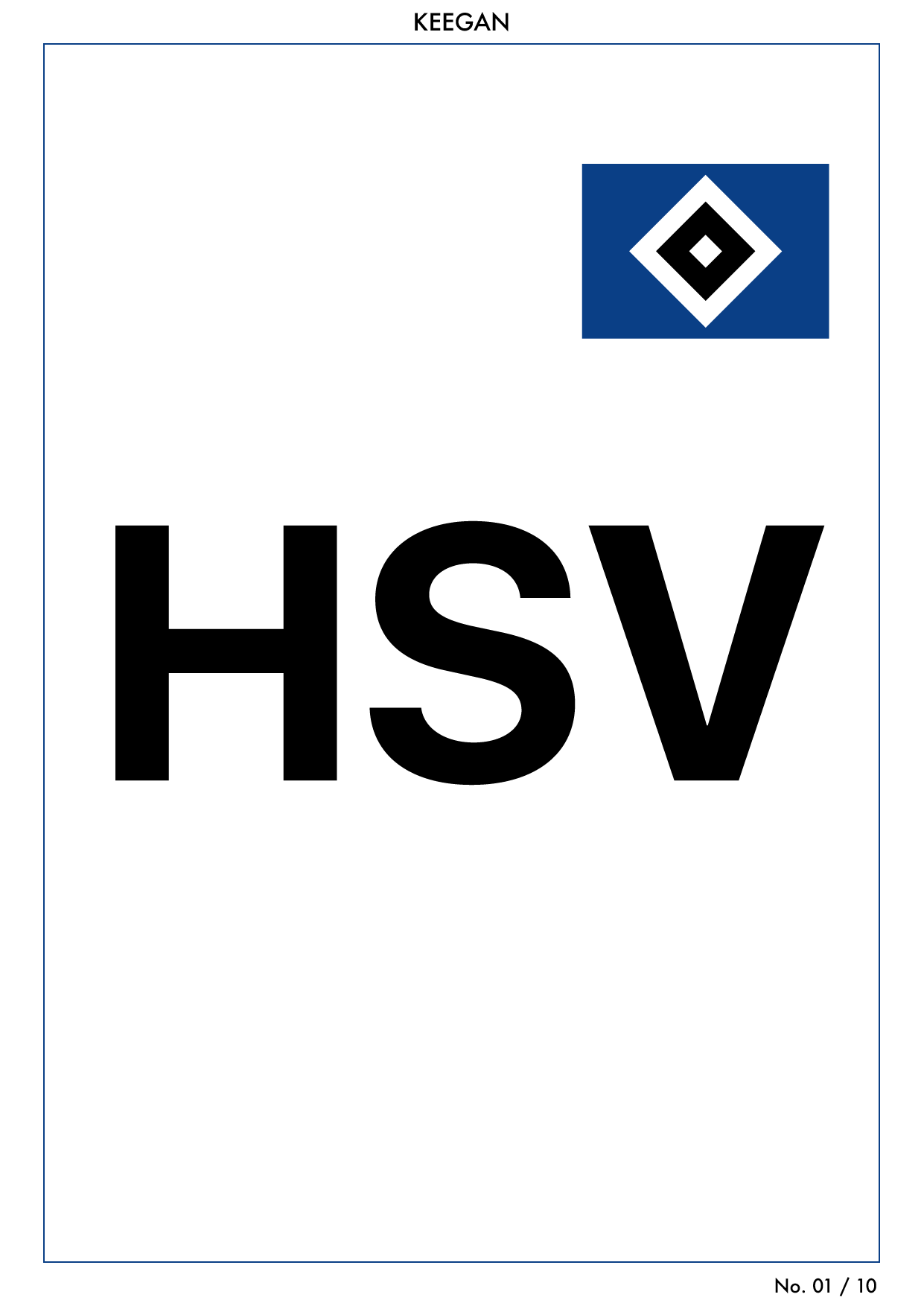 KEEGAN - HSV Hamburg retro home football shirt fine art print design