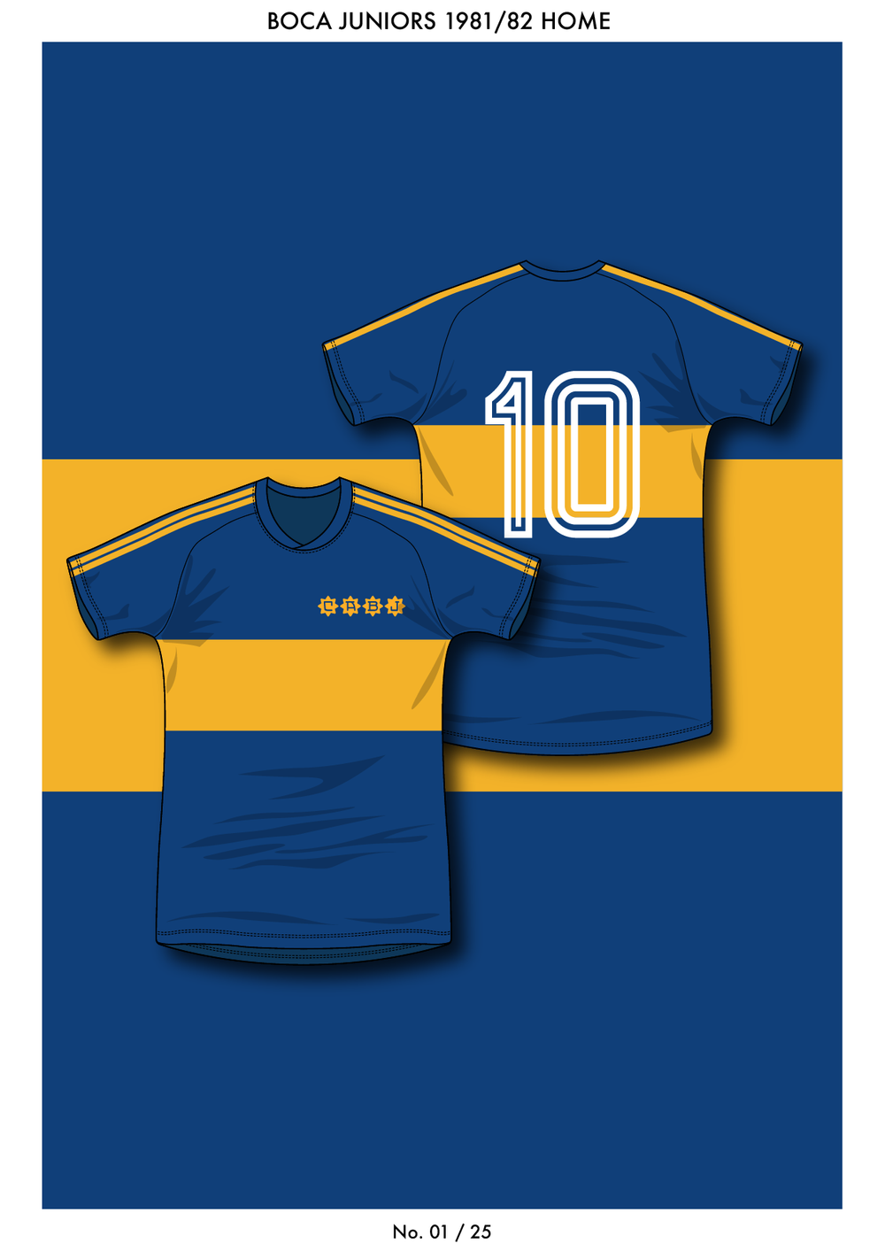 FOOTBALL POSTER MARADONA BOCA JUNIORS ARGENTINA 1981