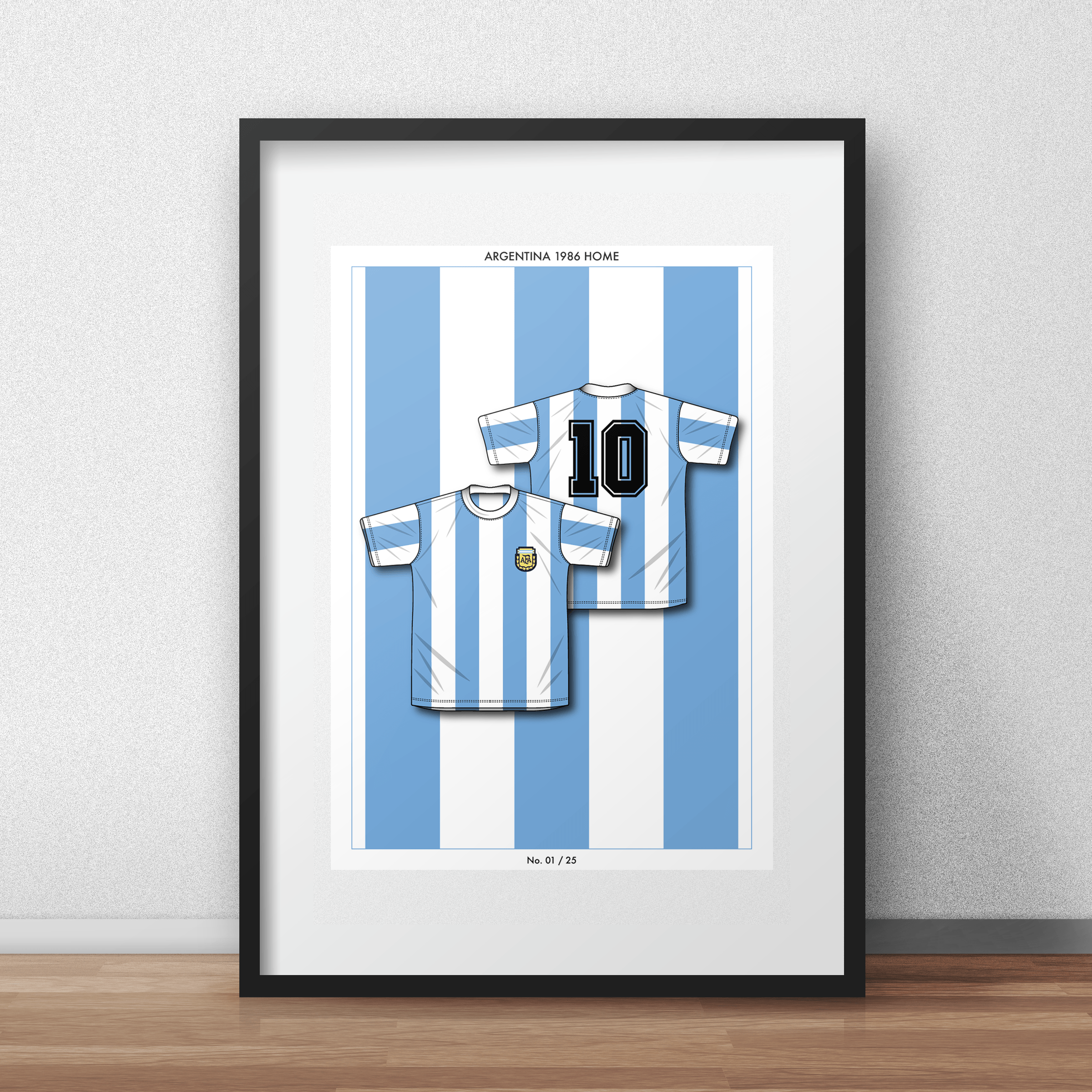 ARGENTINA HOME 1986 - Argentina retro home football shirt giclee fine art print