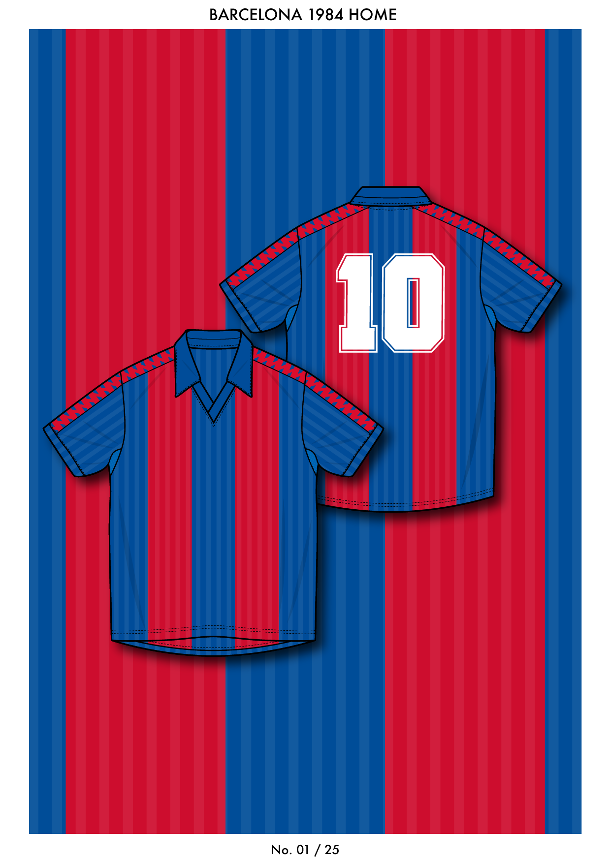 BARCELONA HOME 1984 - Barcelona retro home football shirt giclee fine art print