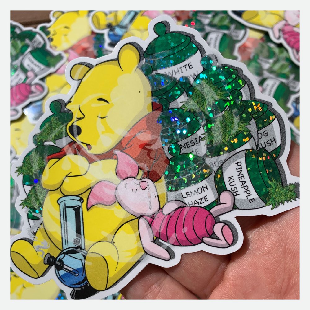 Pooh Sticker Design 420 Pooh - Glossy Vinyl Sticker — Streetwear Graphic Design, Skateboard ...