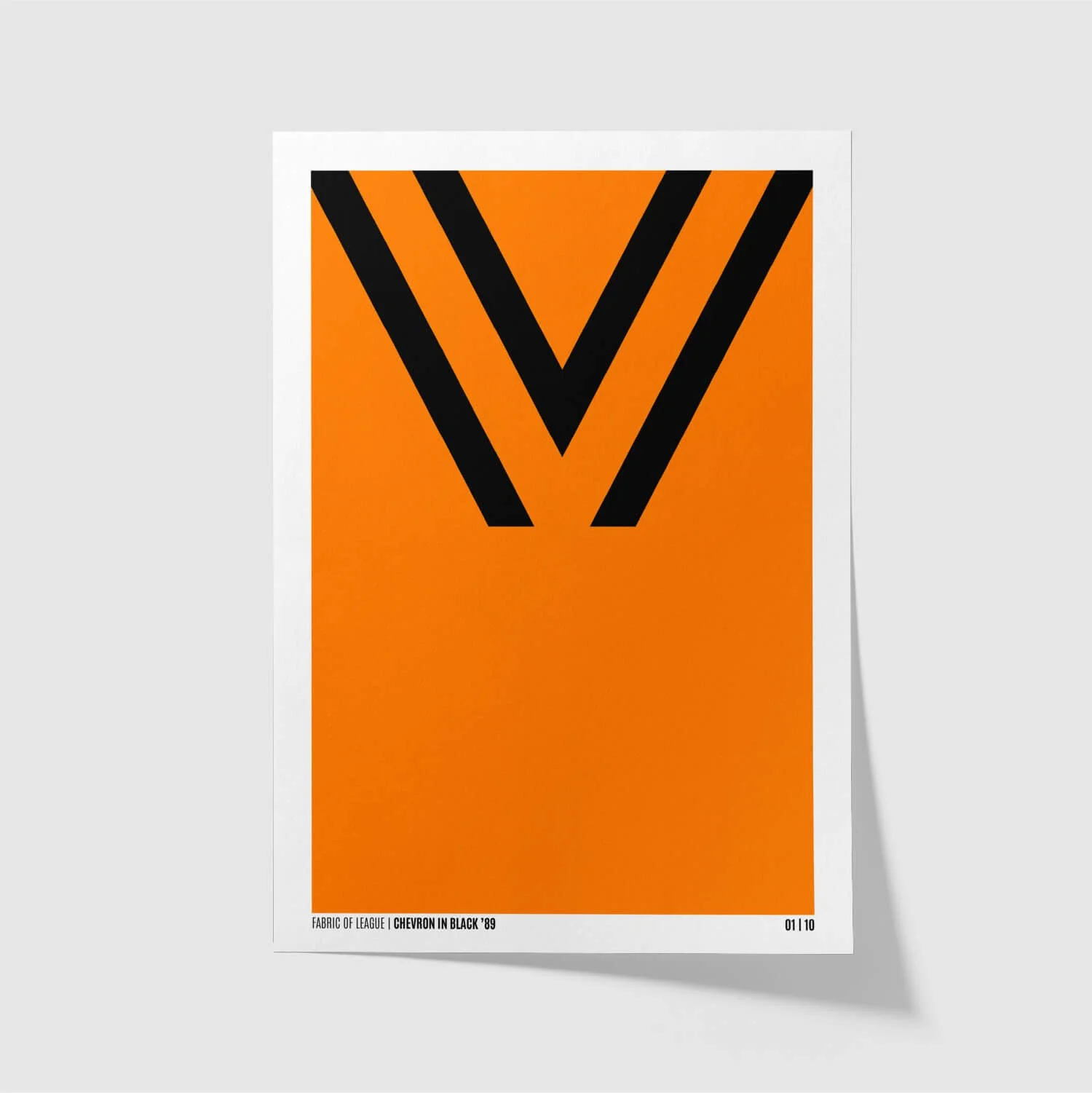 Fabric of League Chevron in Black ’89 Rugby League Art Print – unframed edition close-up