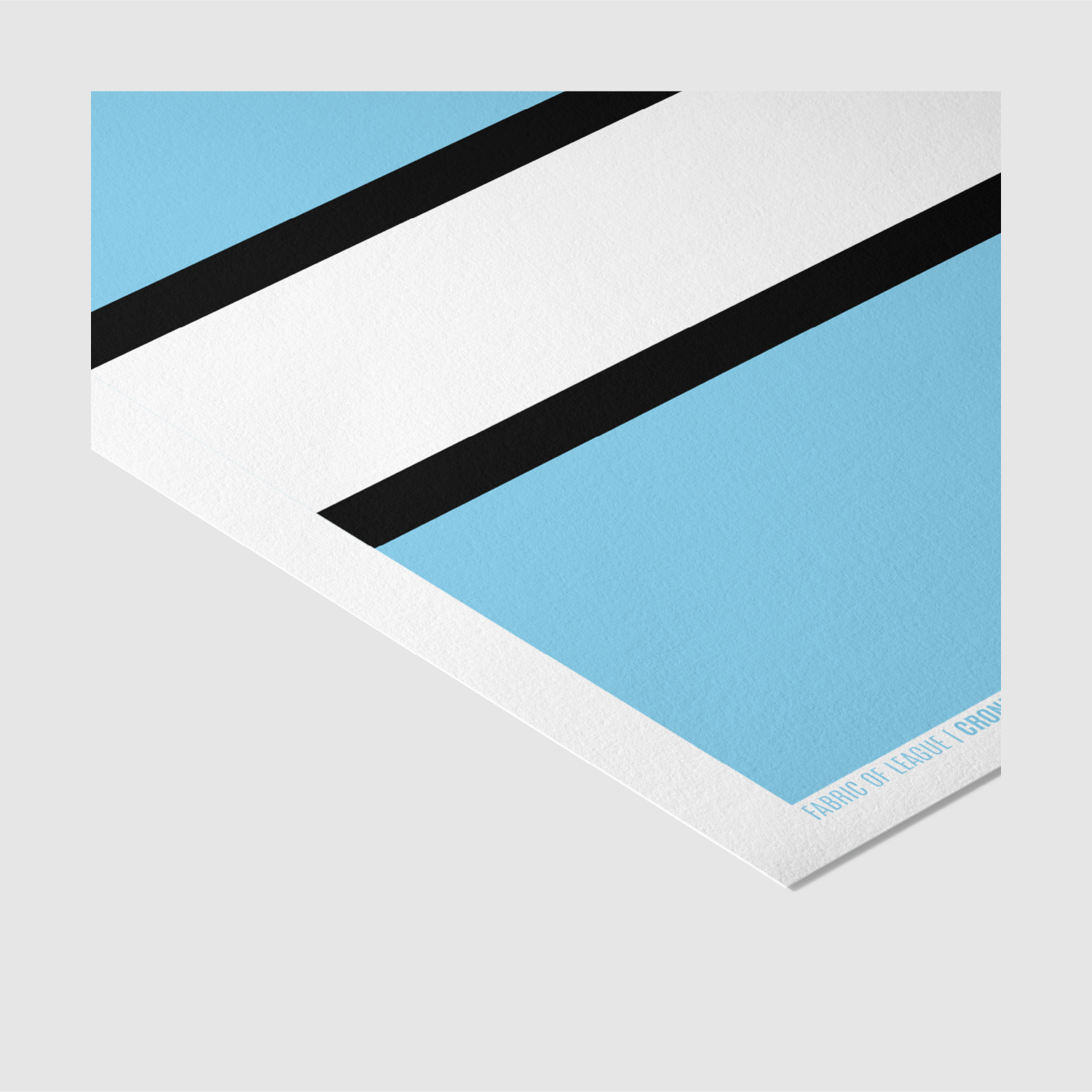 Cronulla rugby league abstract art print – angled corner view.