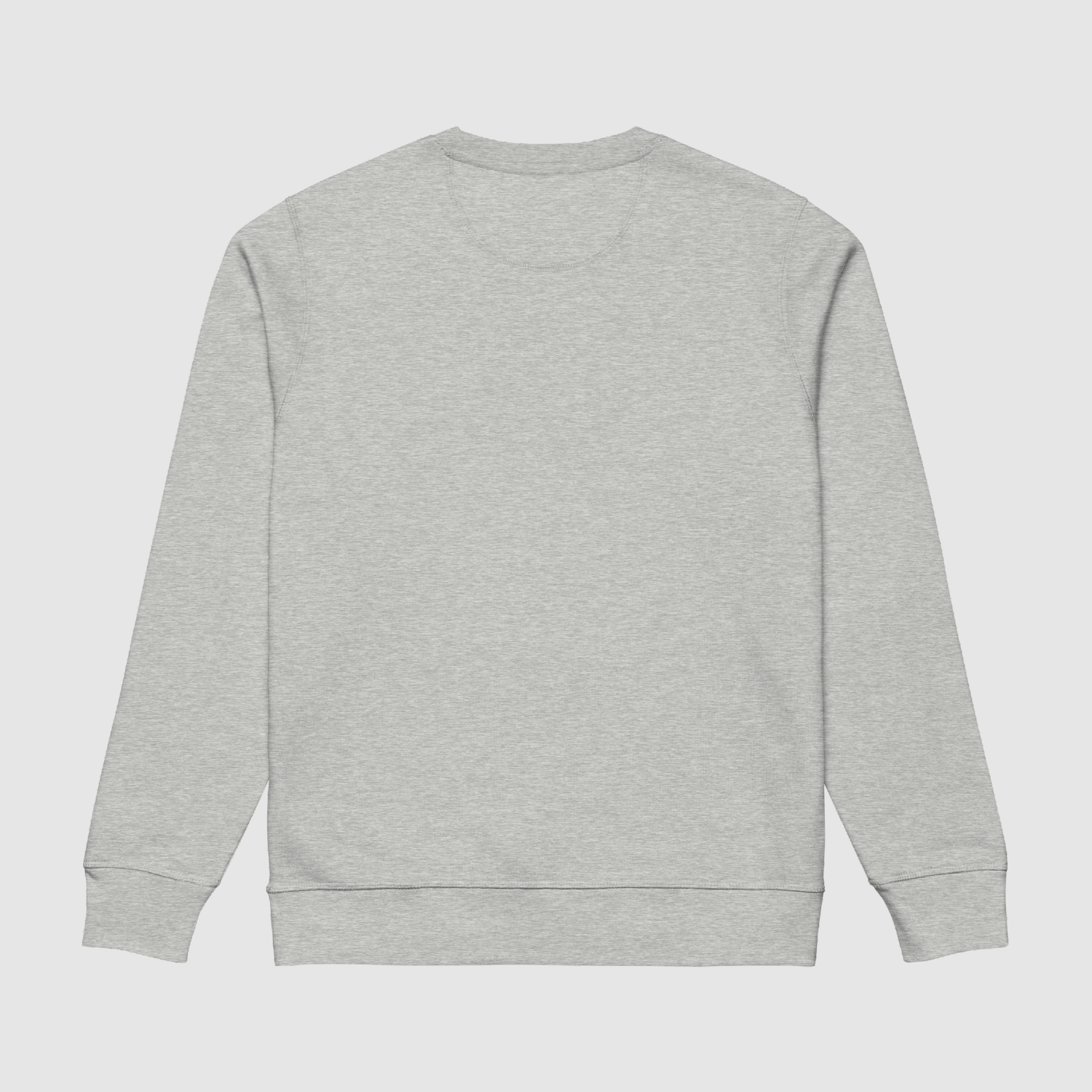 Back view of grey unisex sweatshirt – plain design with no graphic, part of the NO ORDINARY SYSTEM collection by Nope