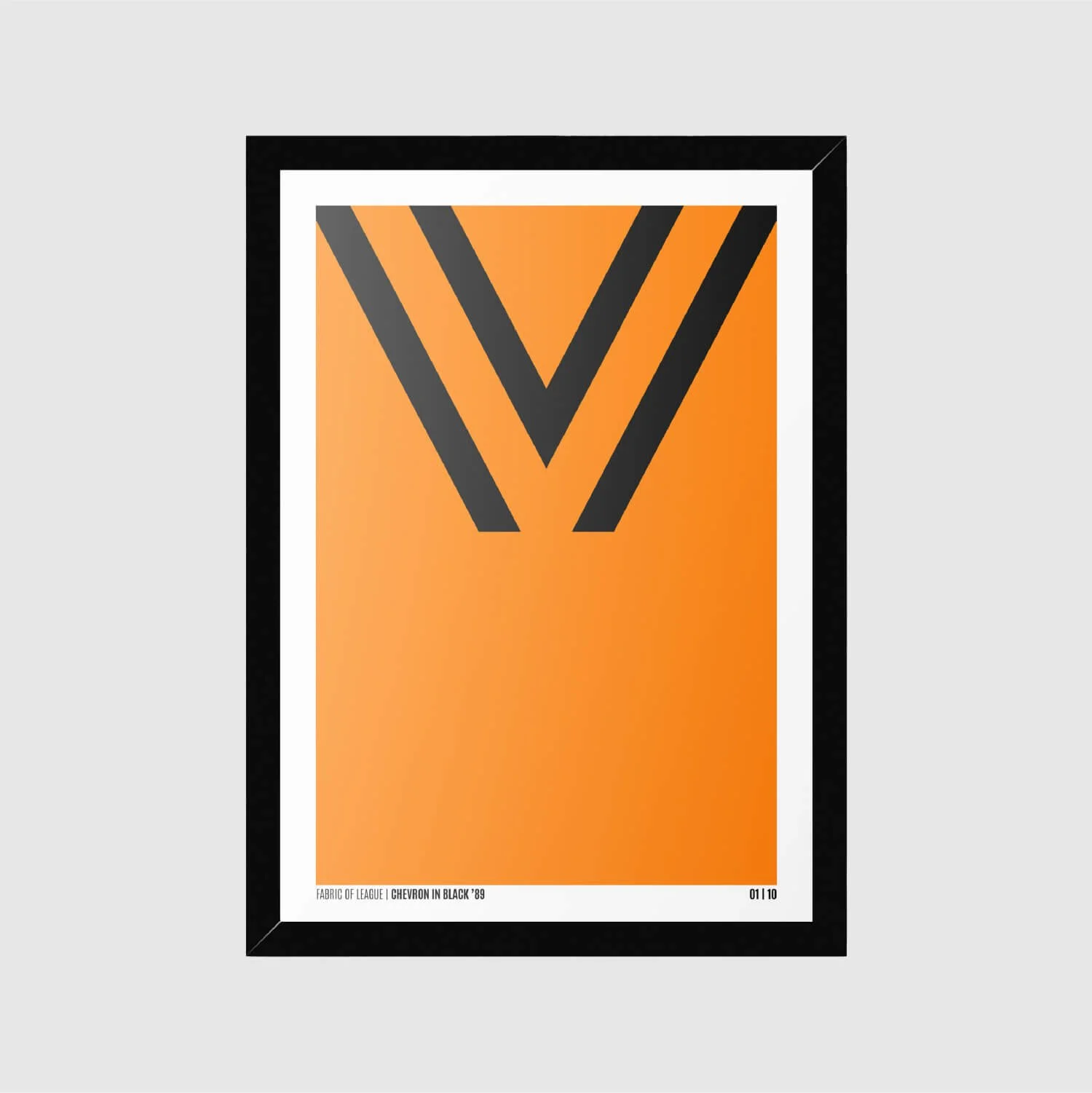 Fabric of League Chevron in Black ’89 Rugby League Art Print – framed edition mockup
