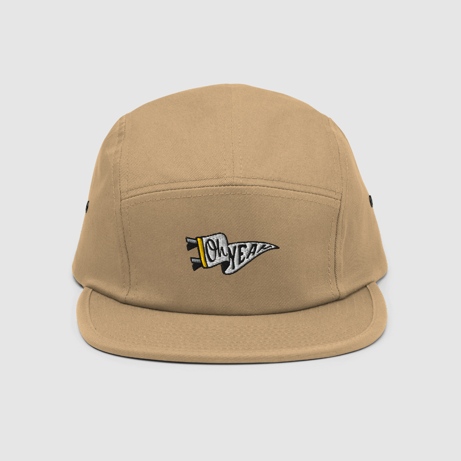 Oh Yeah Khaki 5 Panel Cap Image_Five Panel Cap 1.png