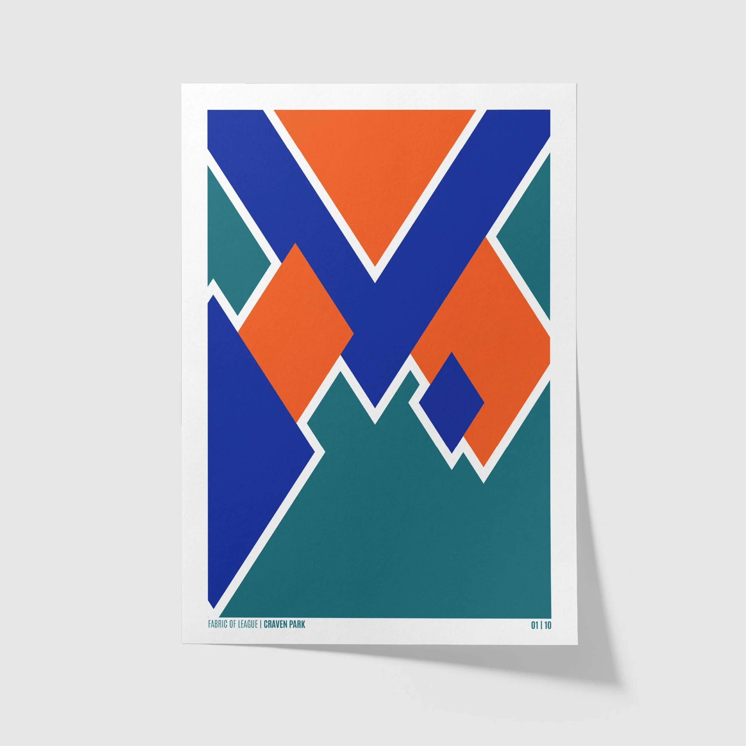 Fabric of League – Craven Park Rugby League Art Print inspired by Hull away shirt 1993/94, unframed square design