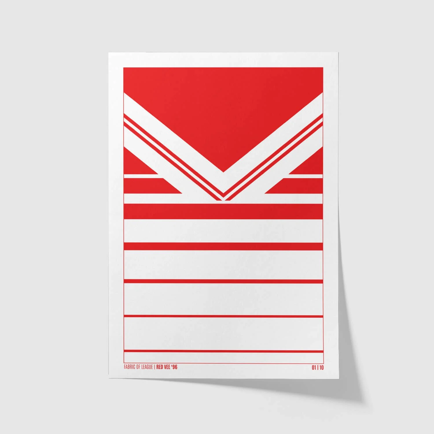 Fabric of League – Red Vee ’96 rugby league art print unframed