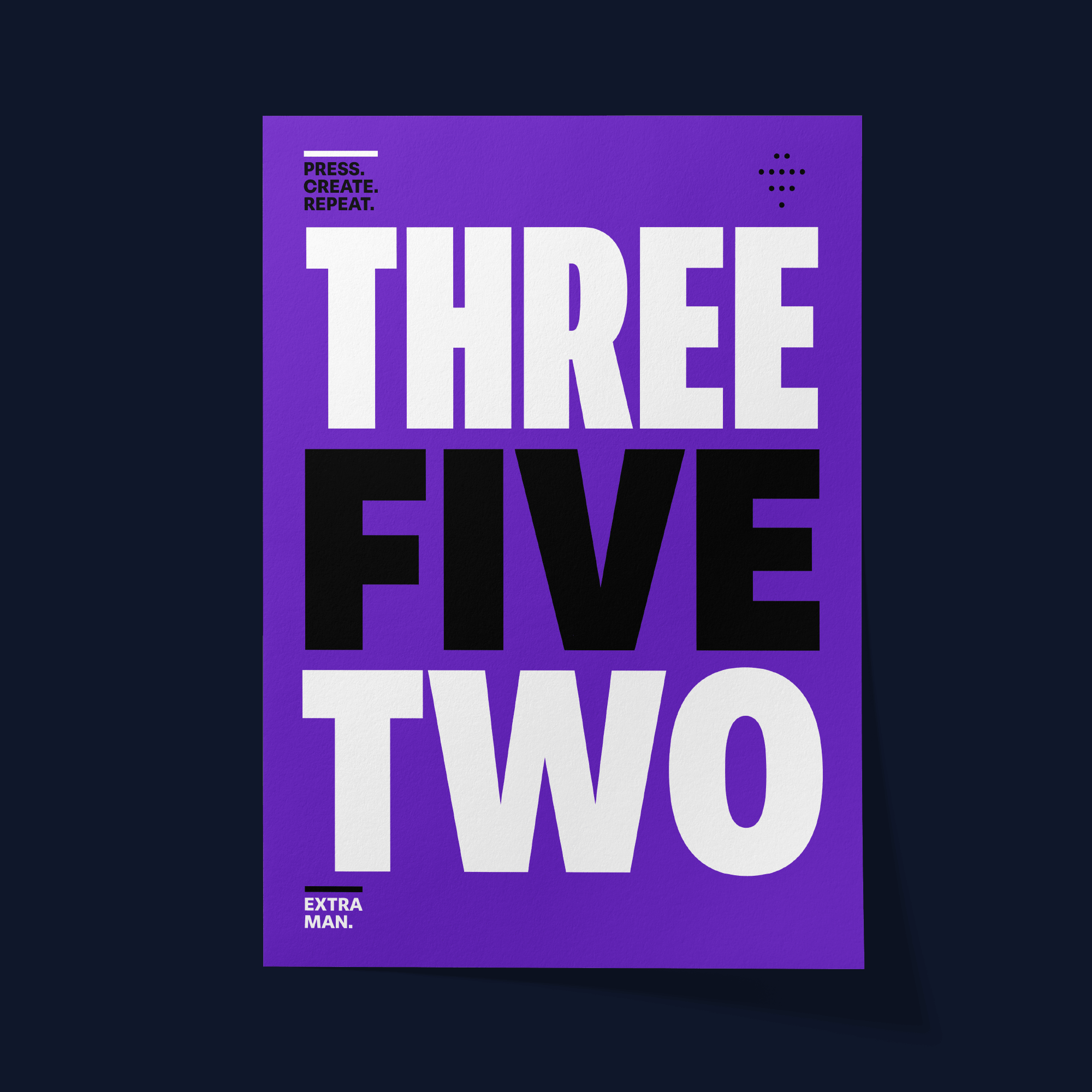 3-5-2 football formation poster print mockup celebrating midfield dominance, attacking football and tactical overloads across the pitch.