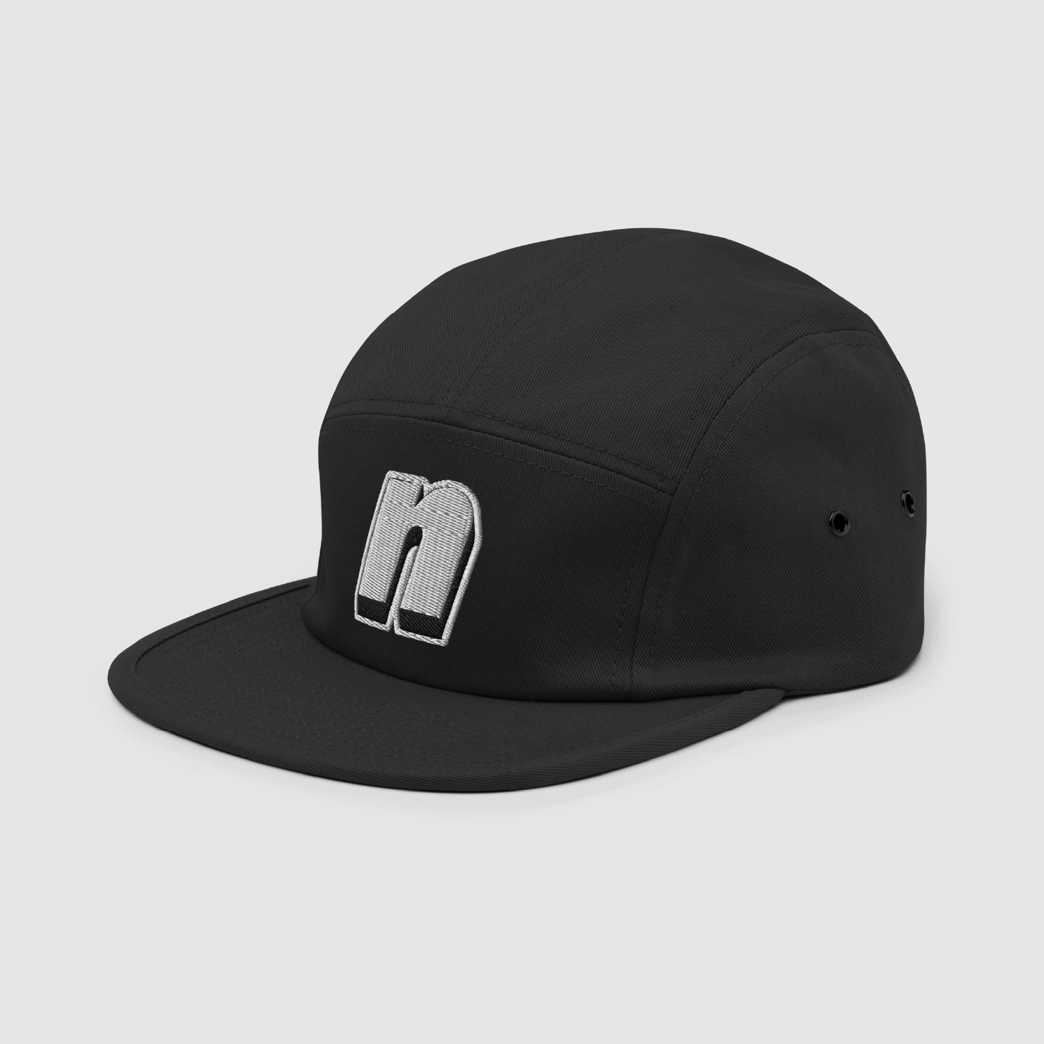 'N' Black 5 Panel Cap Image_Five Panel Cap 2.png