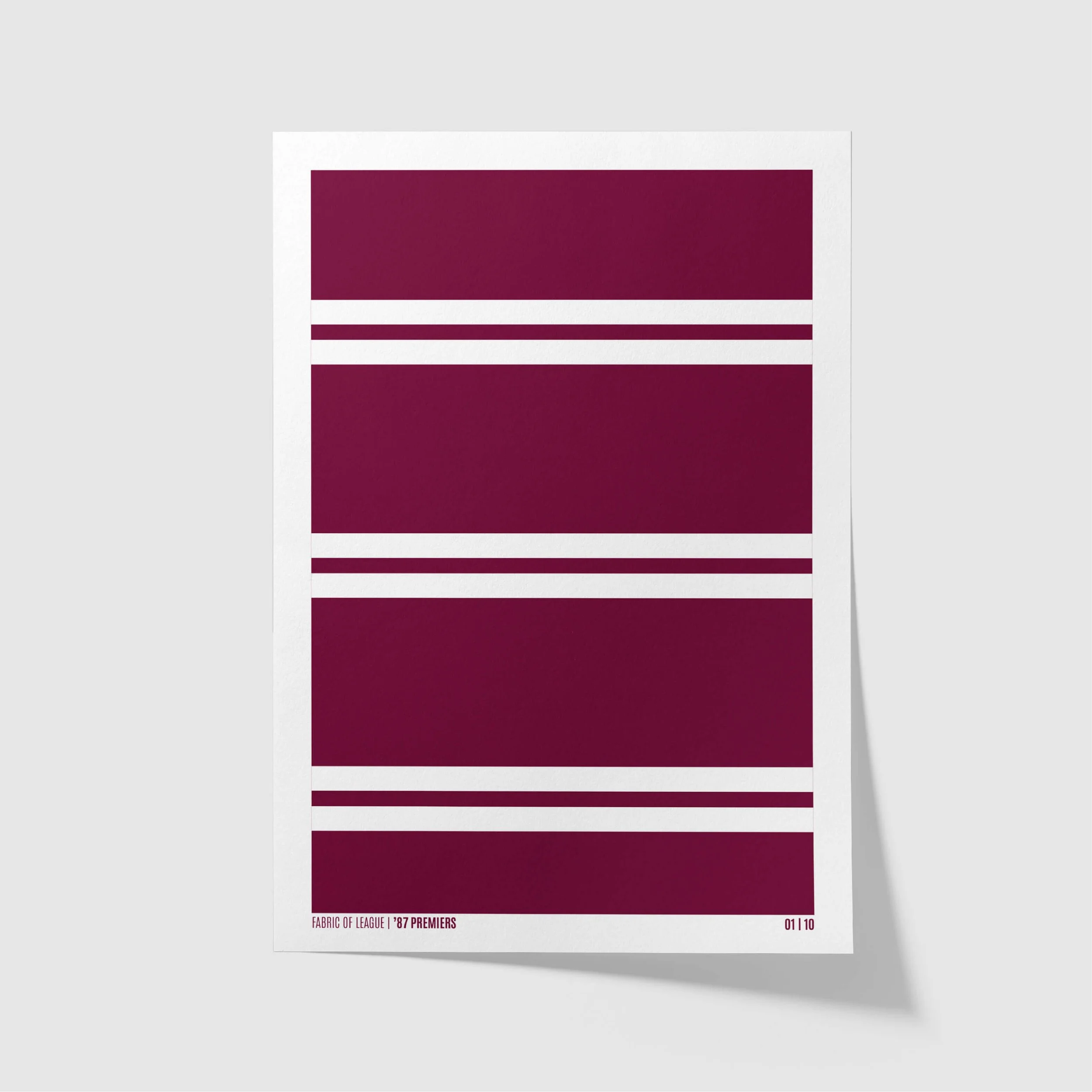 Minimalist rugby league art print inspired by Manly’s 1987 season – ’87 Premiers design on white background