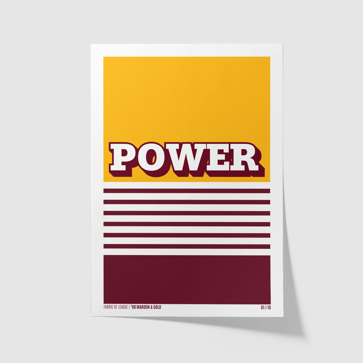 Limited edition Brisbane 1988 rugby league art print – Maroon & Gold design