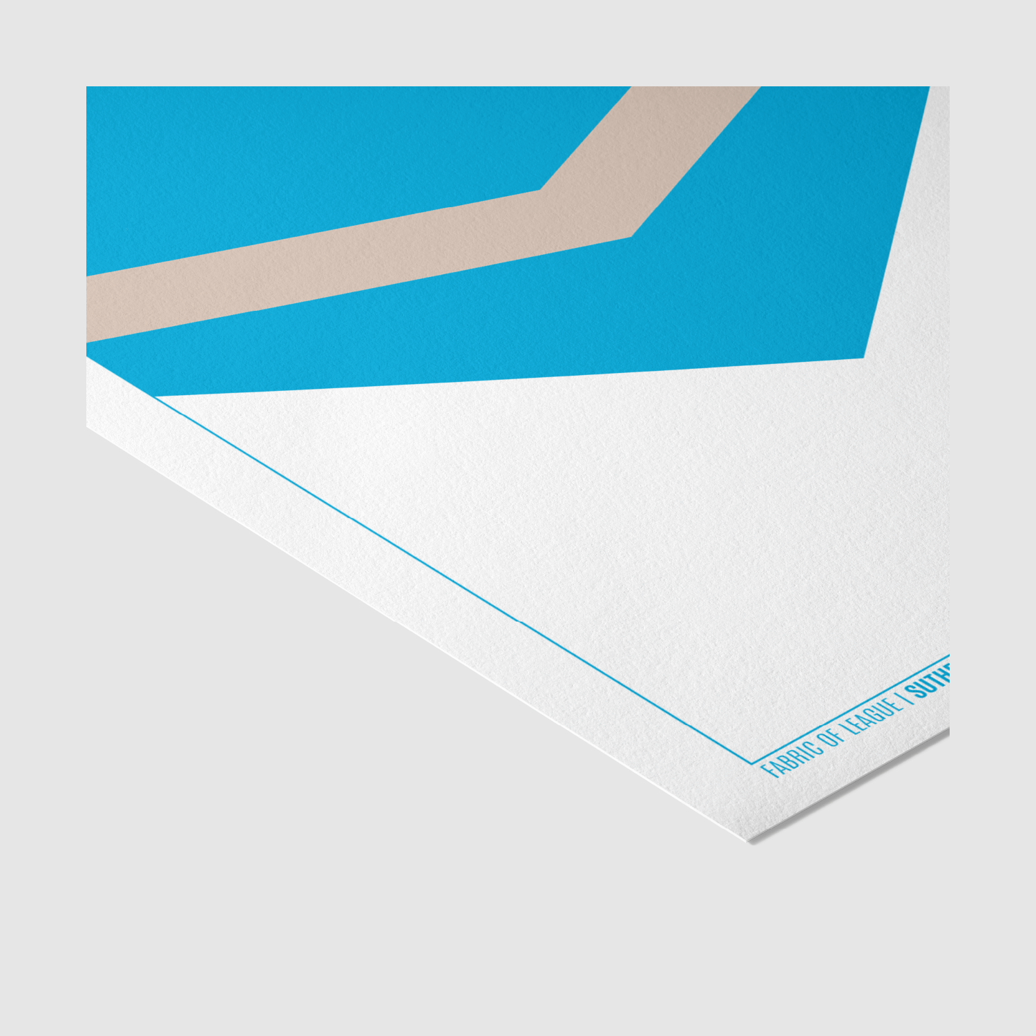 Minimalist Sutherland Shire rugby league abstract art print – angled corner view.