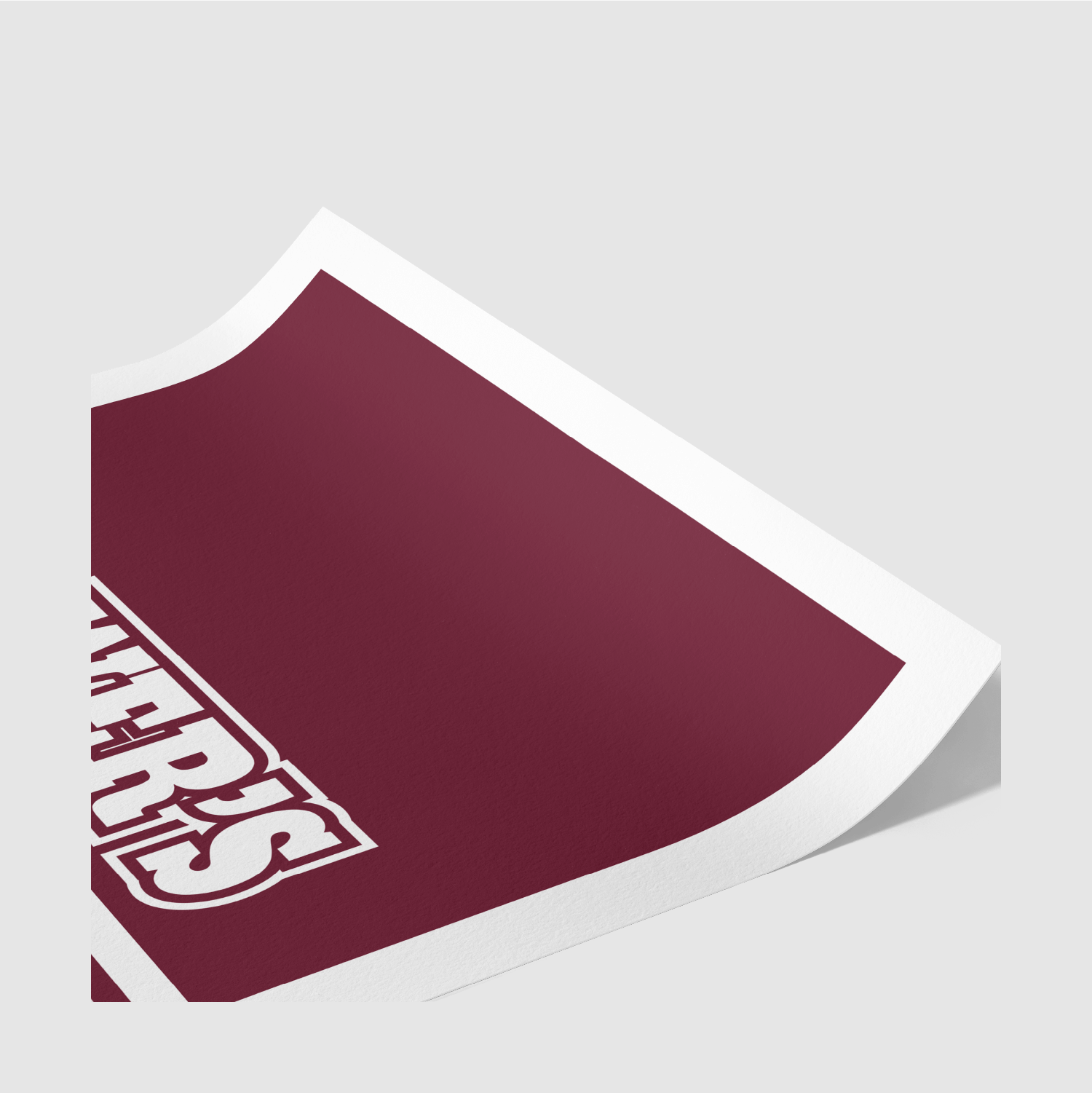 Top corner detail of Maroon & Gold Brisbane rugby league poster print