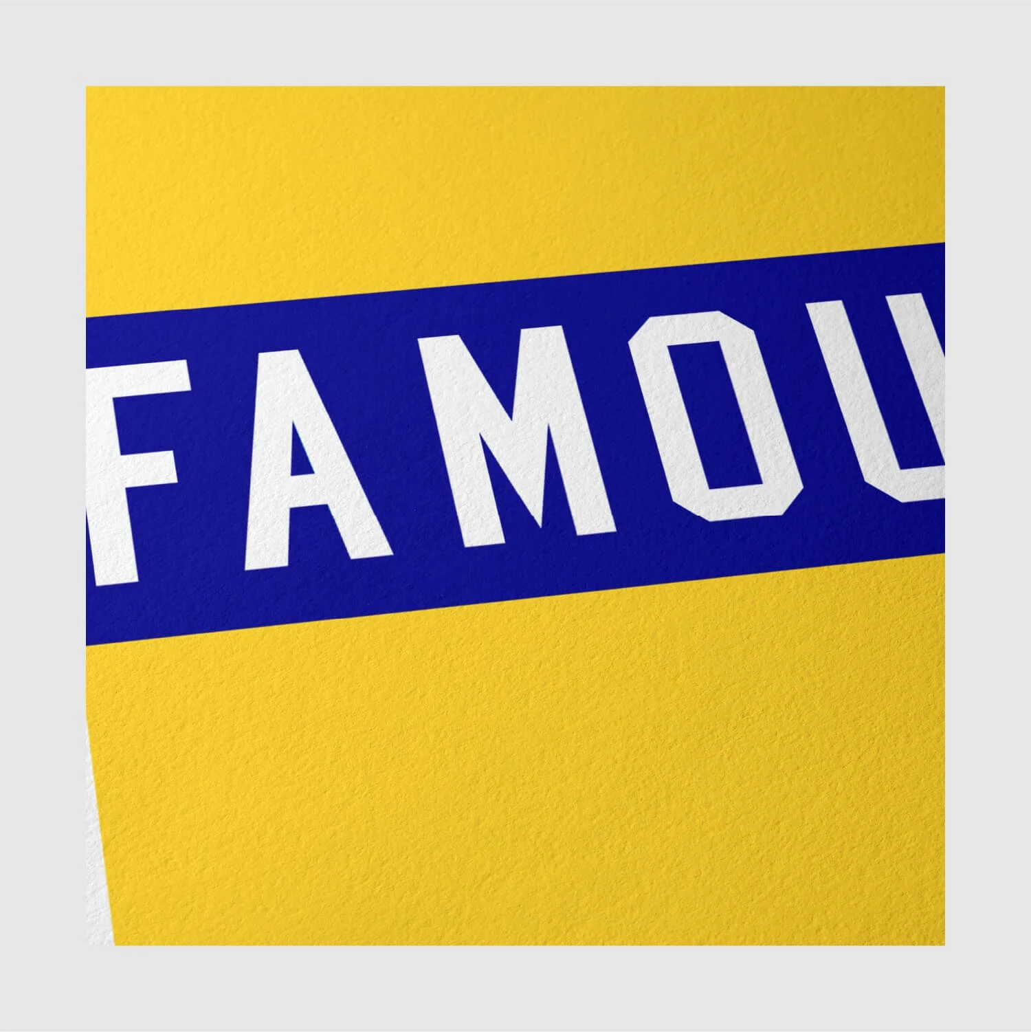 Close-up detail of Famous Band ’80 rugby print texture and colour quality