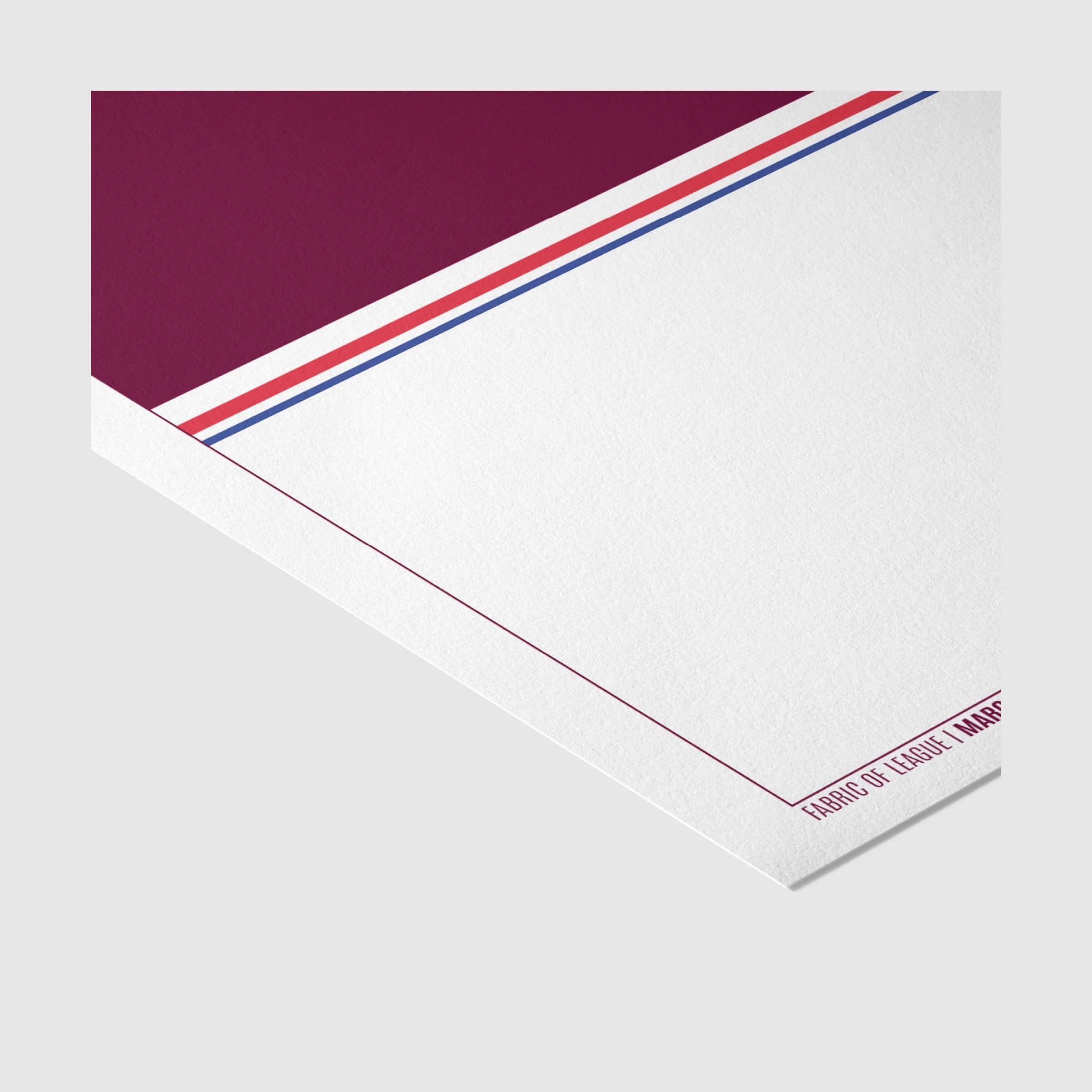 Limited edition Maroon & White rugby league wall art print, numbered series by Mr. Nope