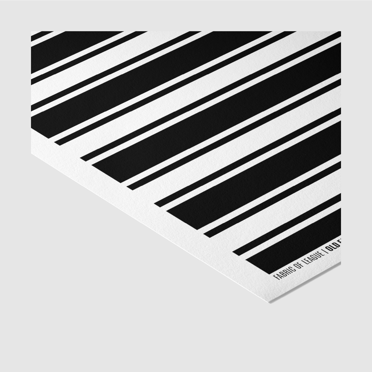 Corner detail of Old Faithful Fabric of League rugby league art print showing monochrome stripes