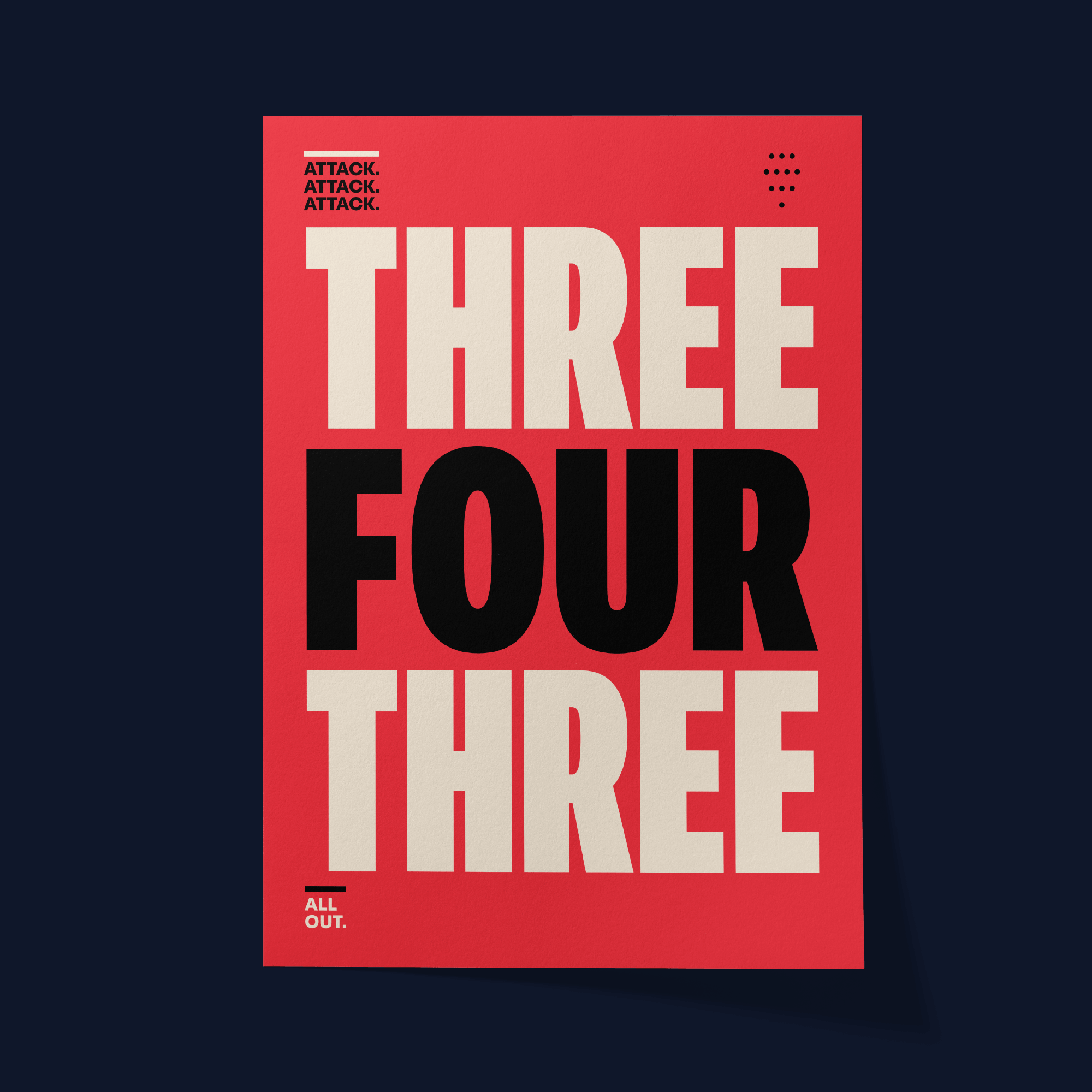 3-4-3 Football Formation Poster Digital Download