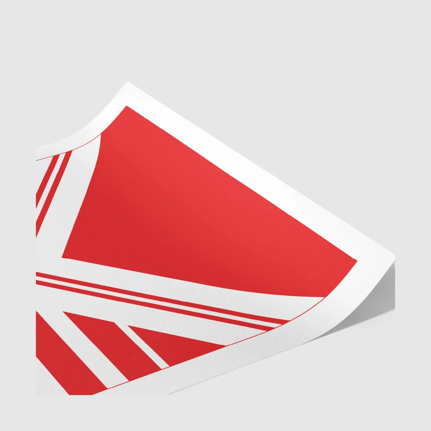 Corner detail of Red Vee ’96 rugby league art print rolled edge