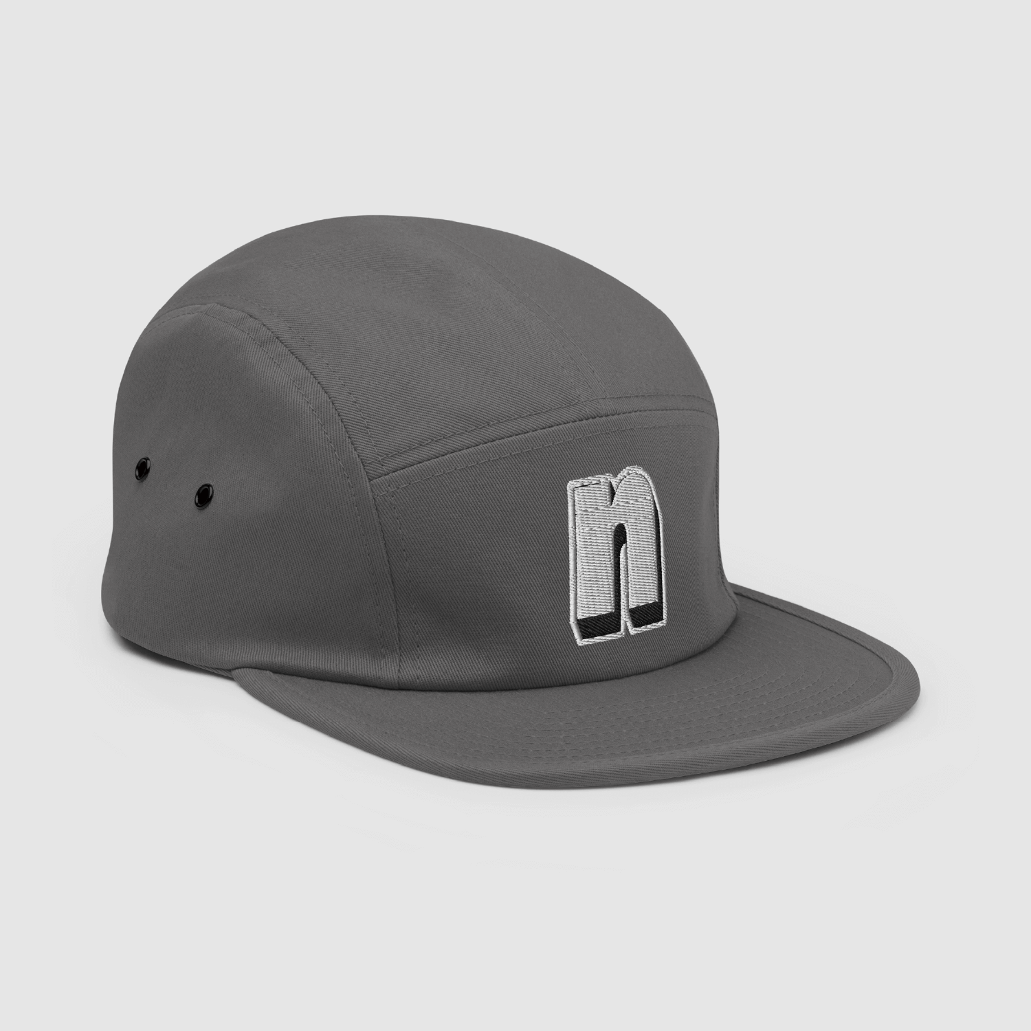 'N' Grey 5 Panel Cap Image_Five Panel Cap 6.png