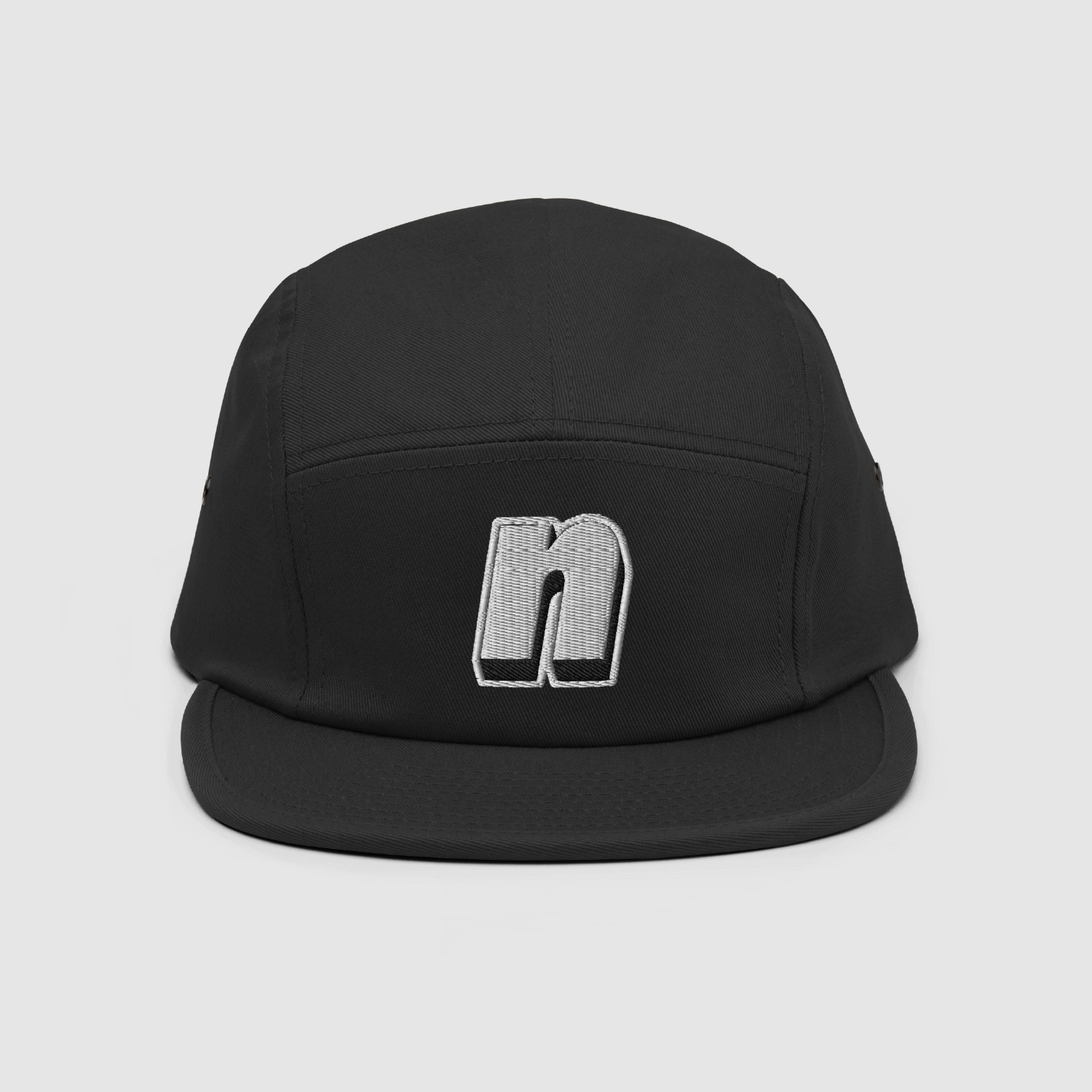 'N' Black 5 Panel Cap Image_Five Panel Cap 1.png