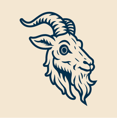 Zero Fuchs goat mascot illustration used in Eisbock beer label design