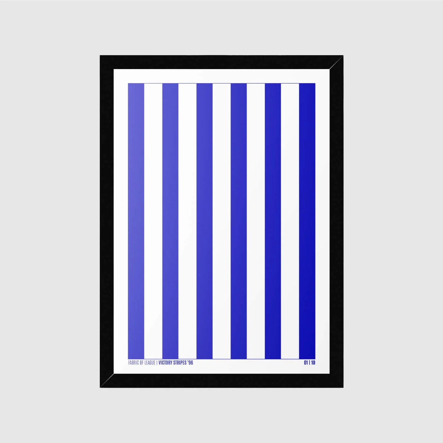 Victory Stripes ’96 framed rugby league art print – black wood frame