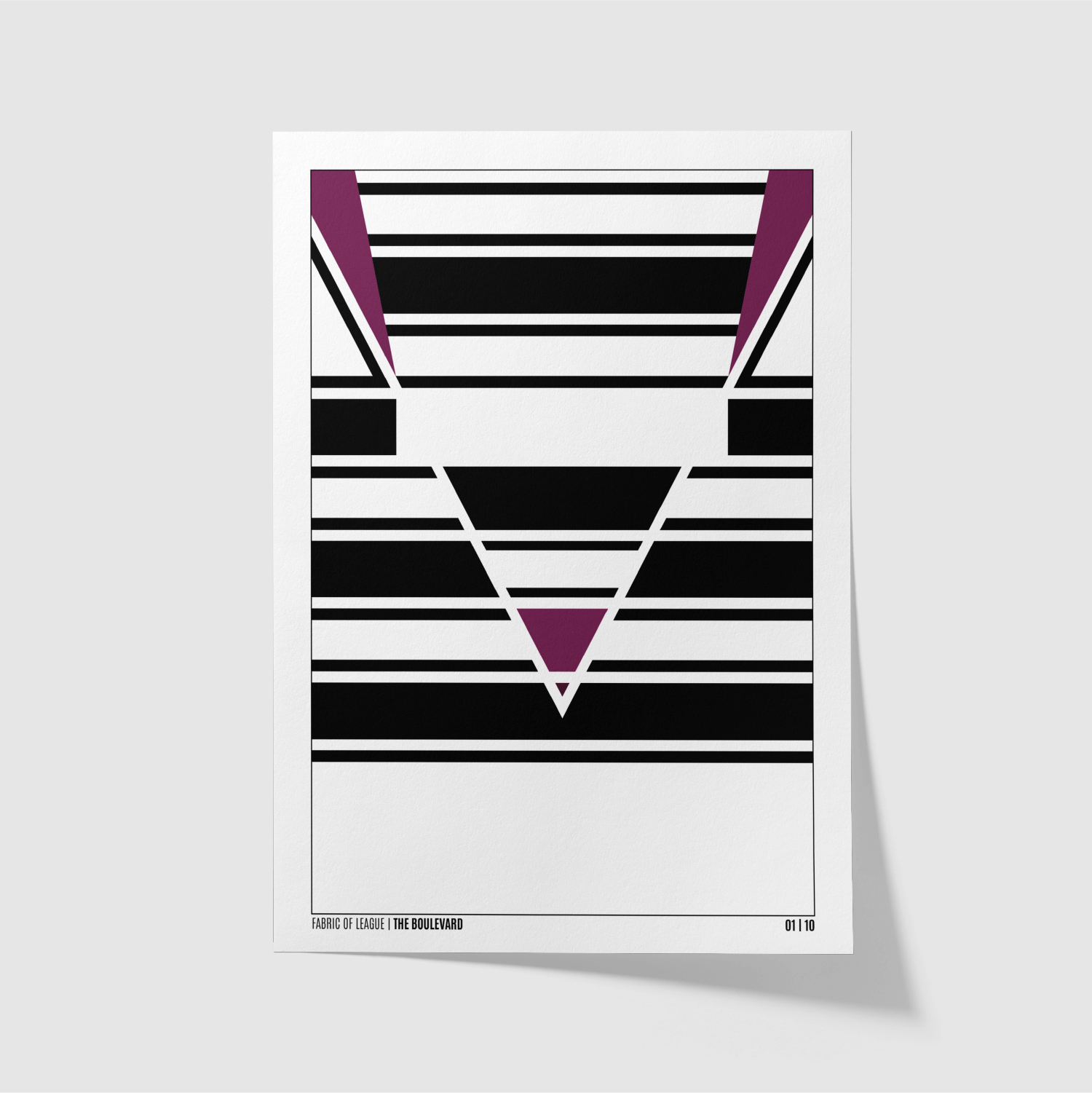 Fabric of League – The Boulevard Hull rugby league art print unframed with purple detail