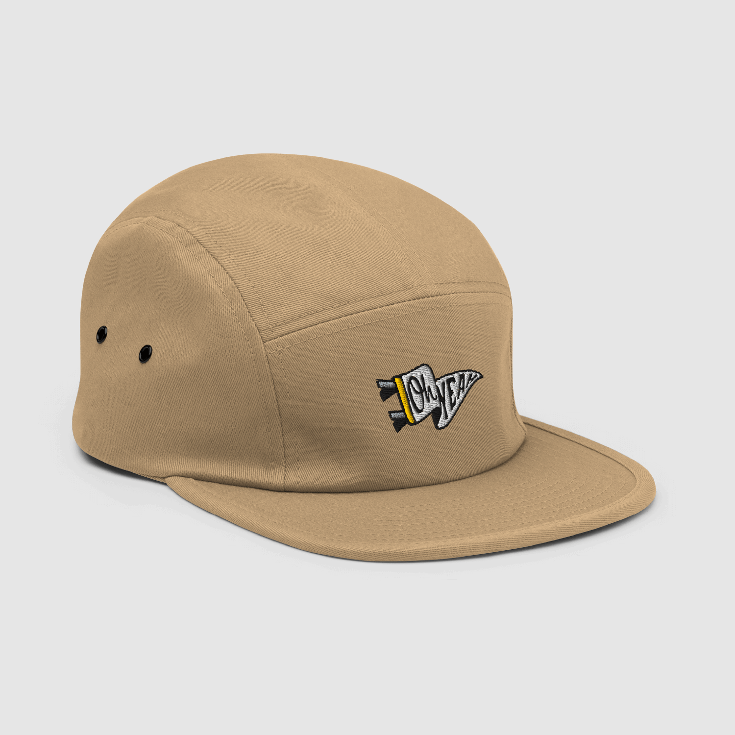 Oh Yeah Khaki 5 Panel Cap Image_Five Panel Cap 6.png