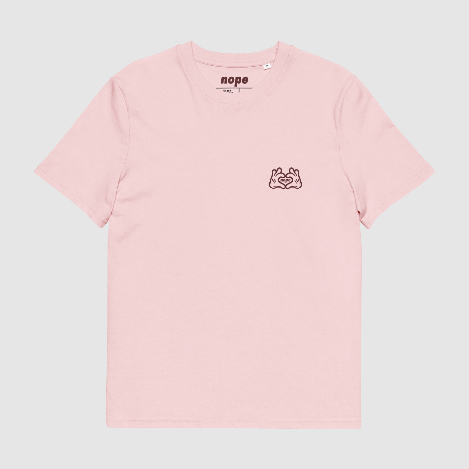 Pink Nope Love Hands T-Shirt – Front View